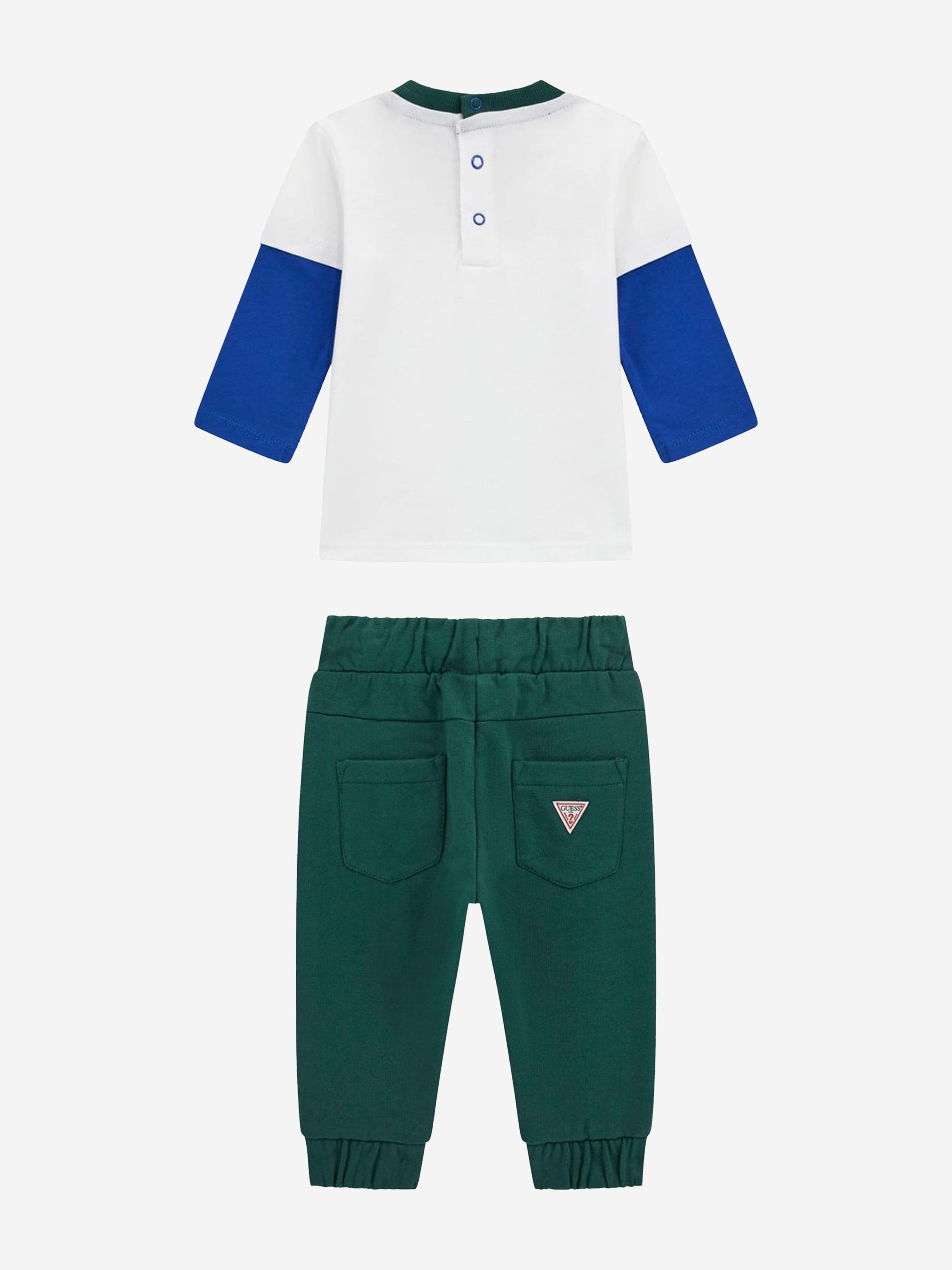 Baby Boys T-Shirt and Pants Set in White