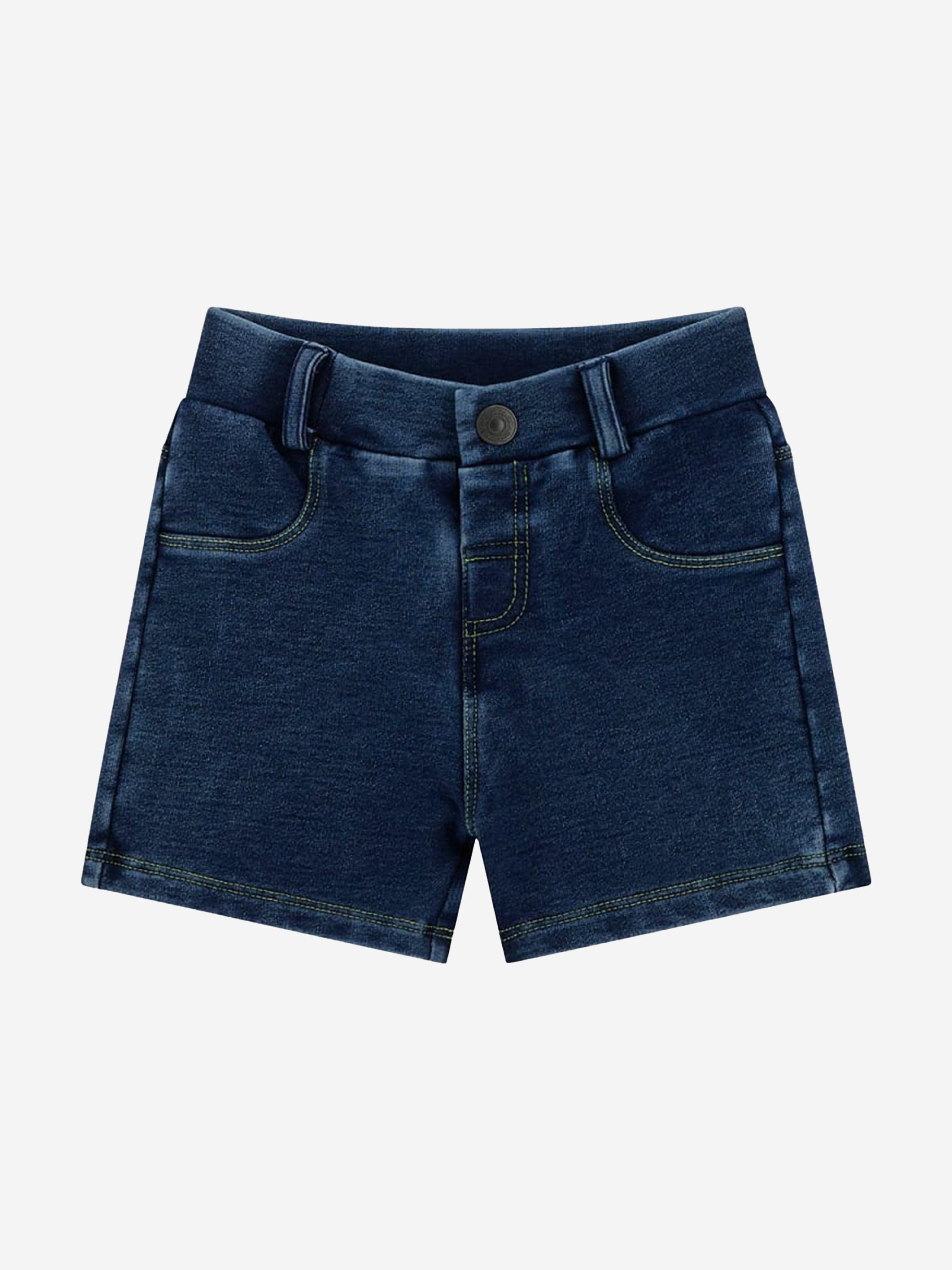 Baby Boys Denim Short Set in White