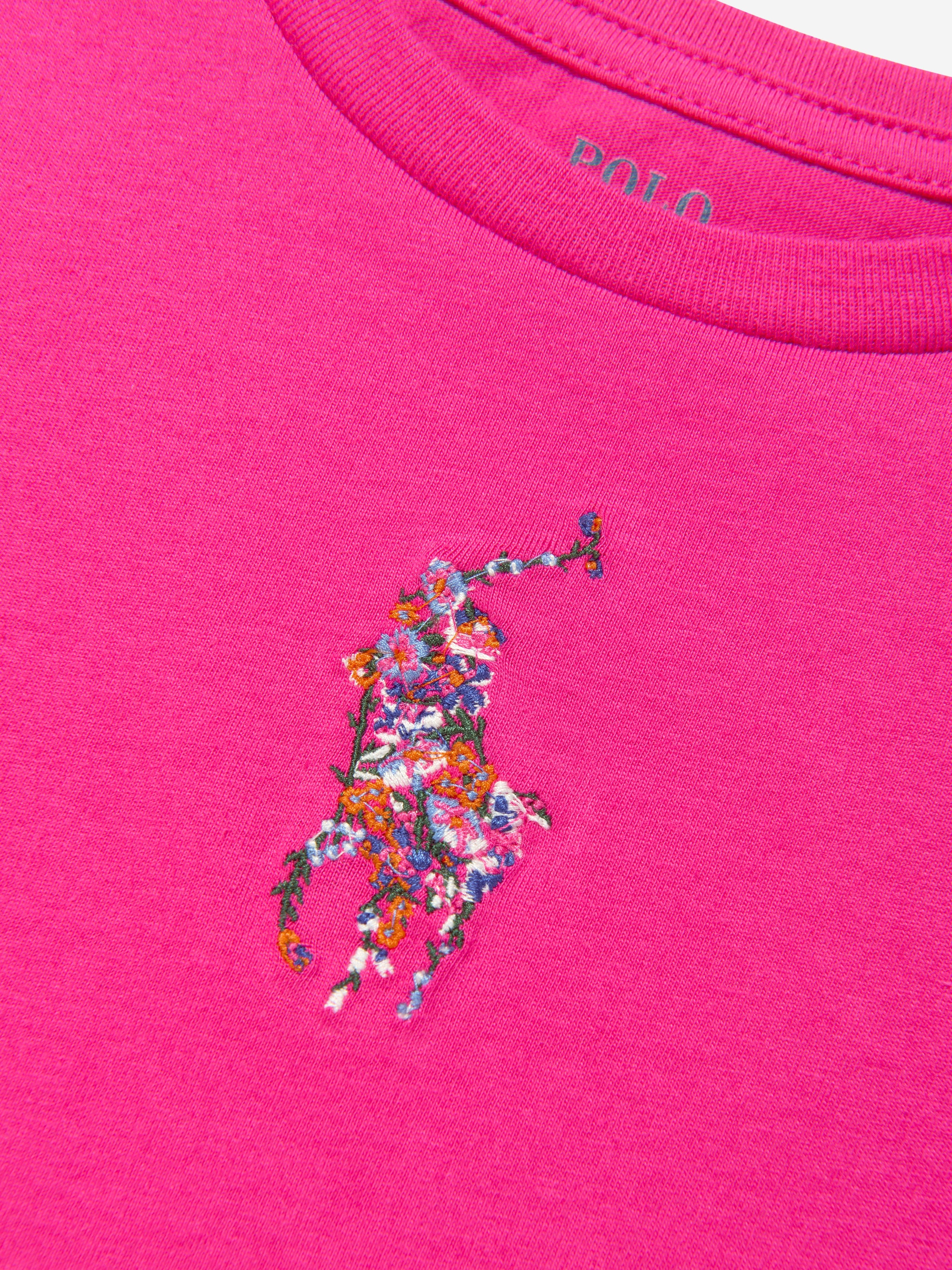 Ralph Lauren Girls Logo T-Shirt in Pink