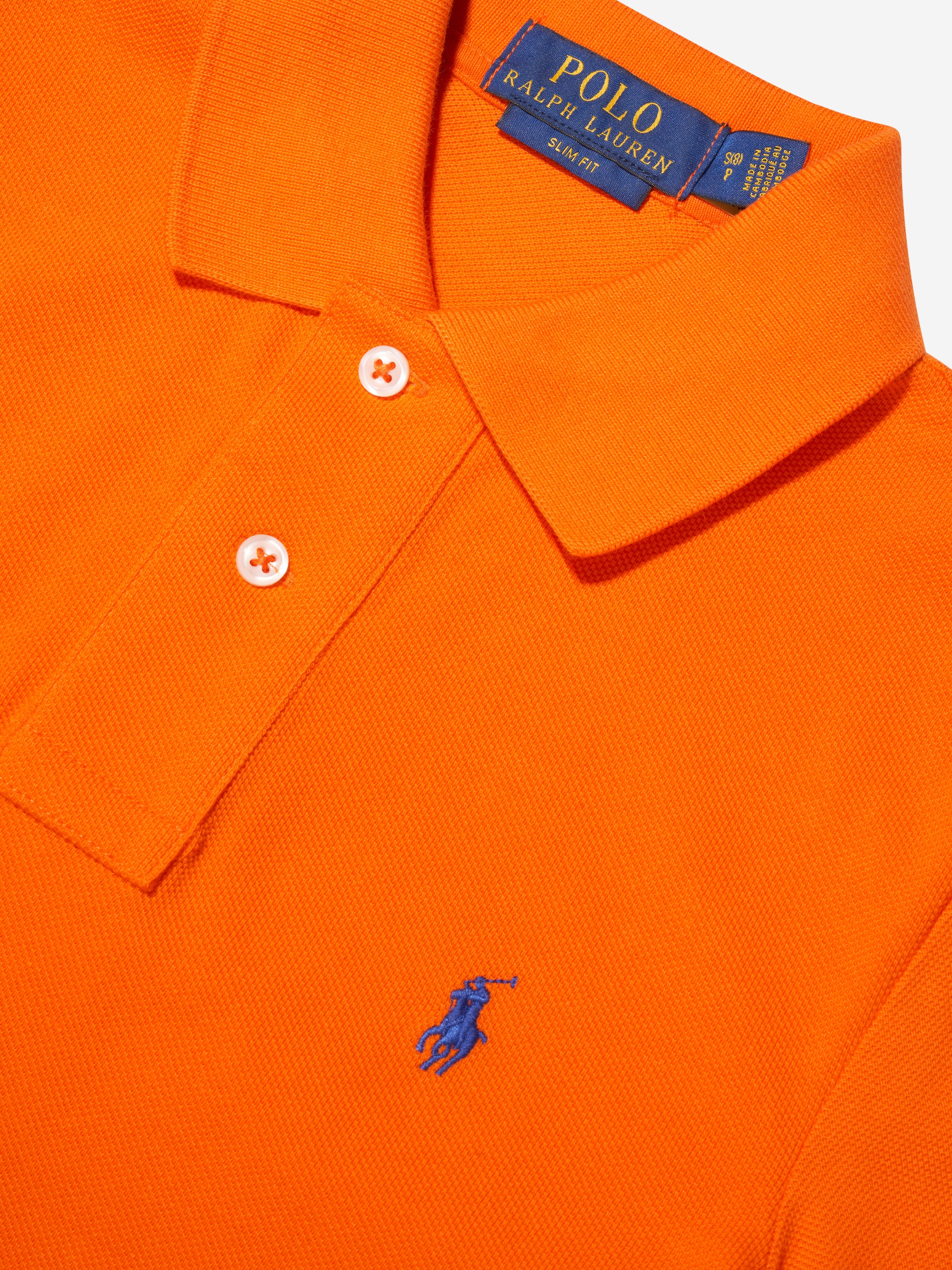 Boys Custom Fit Polo Shirt in Orange