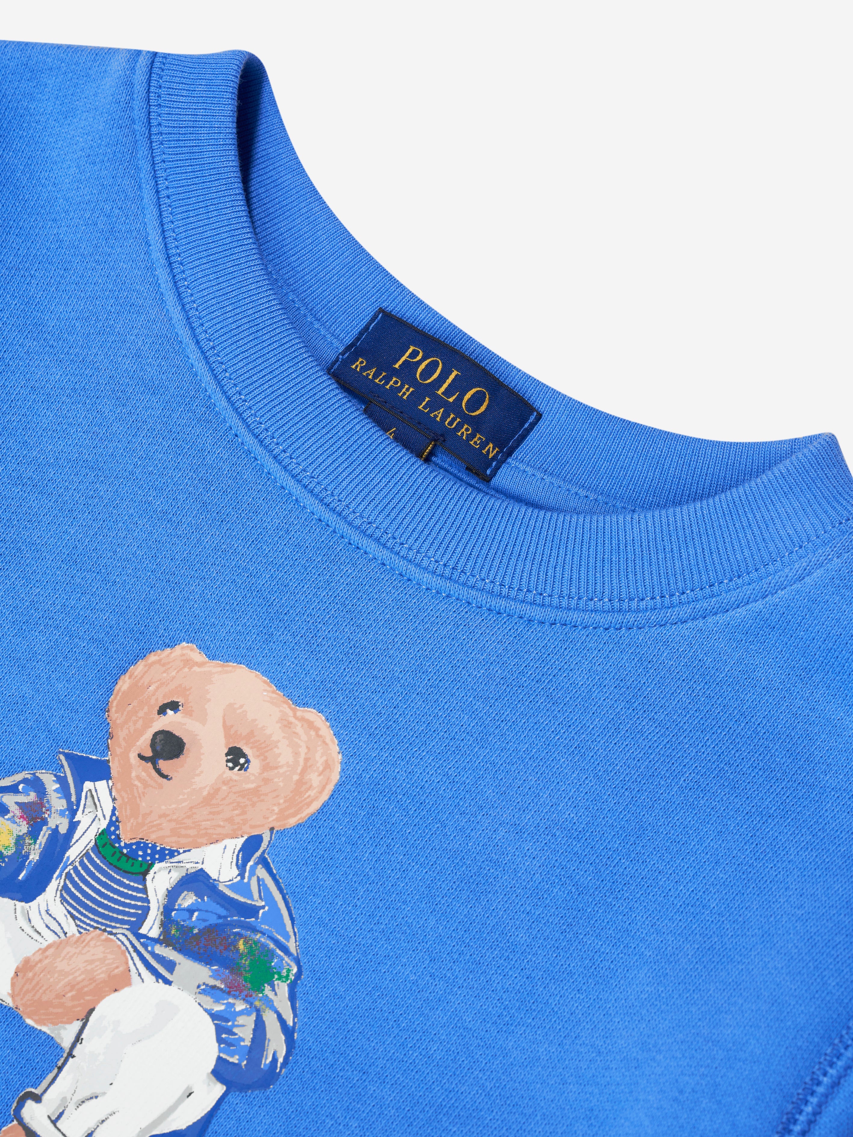 Boys Polo Bear Sweatshirt in Blue