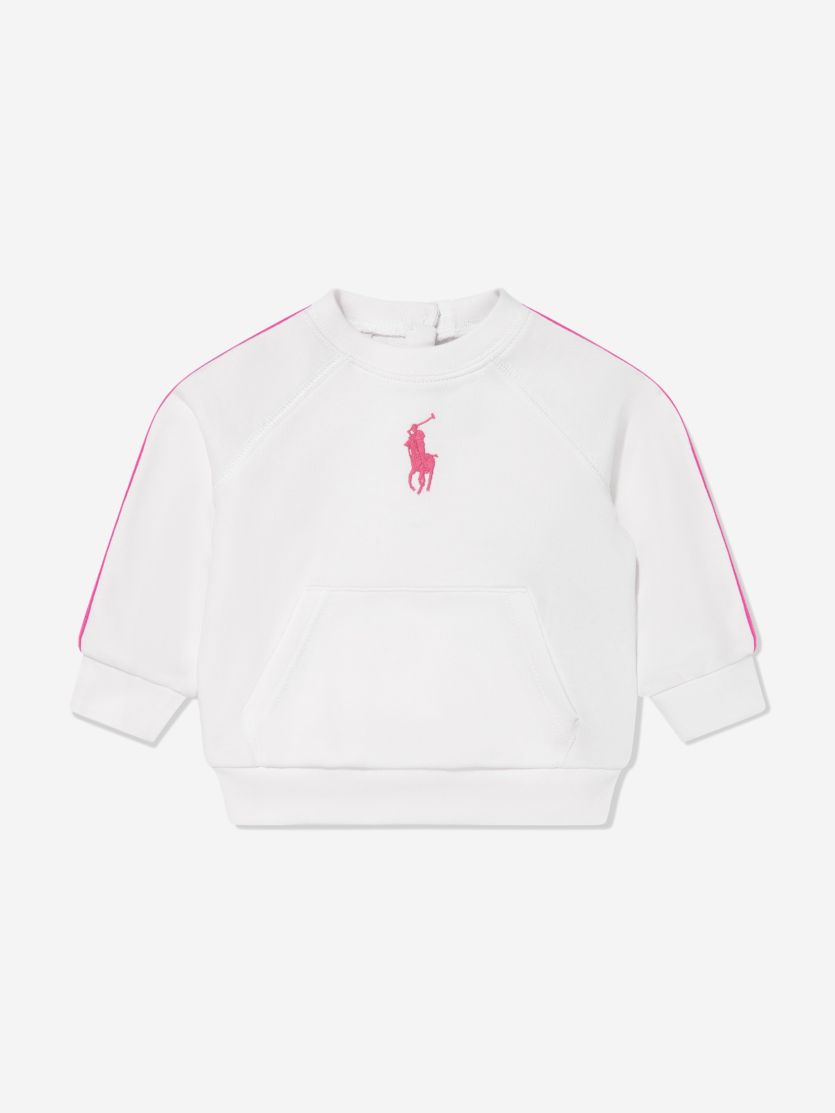 Baby Girls Big Pony Tracksuit in White