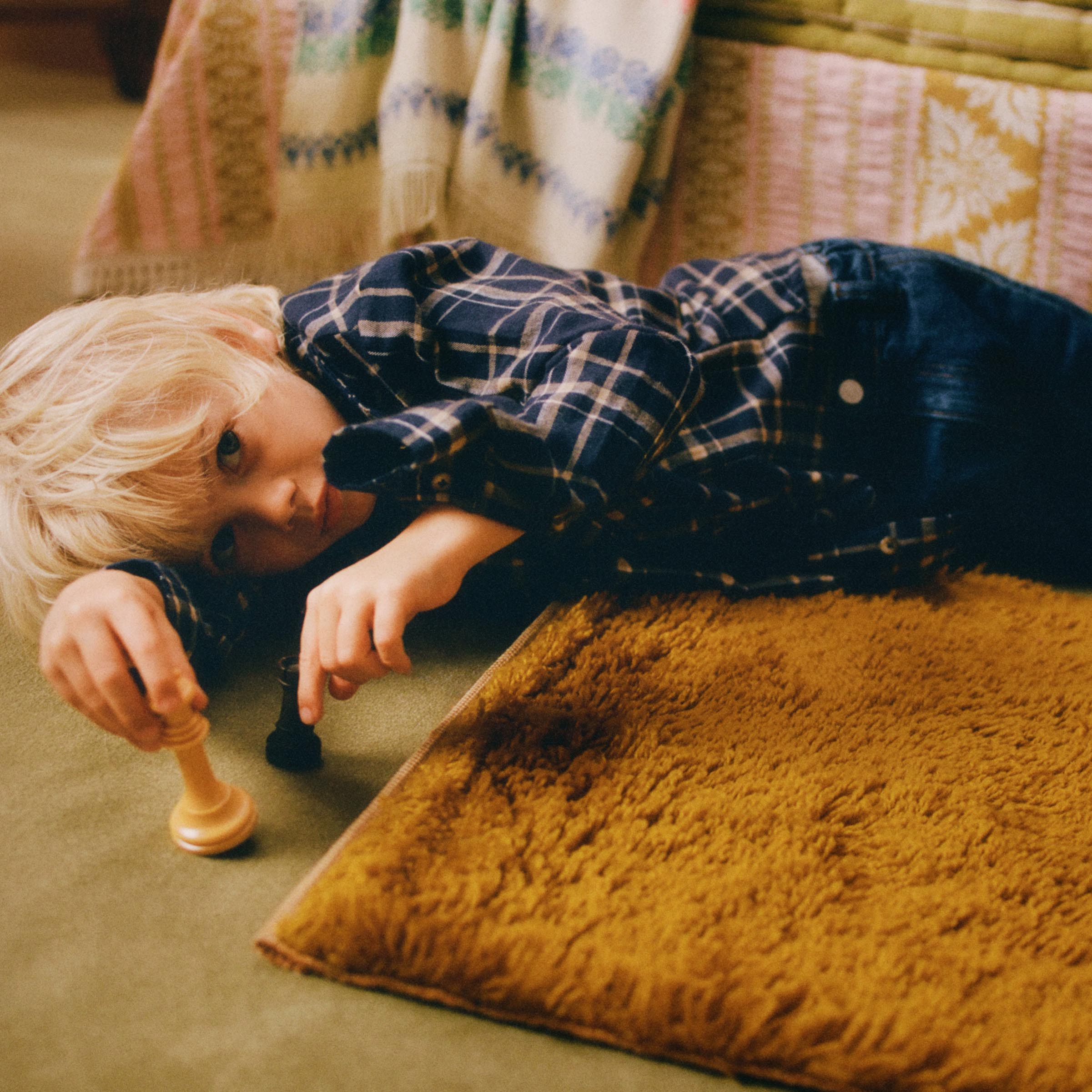 Boys Blue Check Cotton Shirt