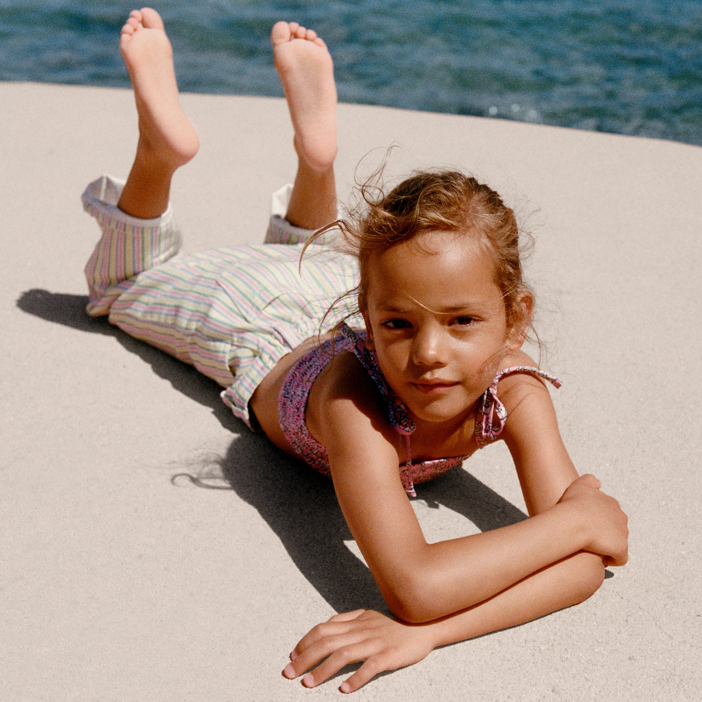 Girls Colorful Stripe Cotton Trousers