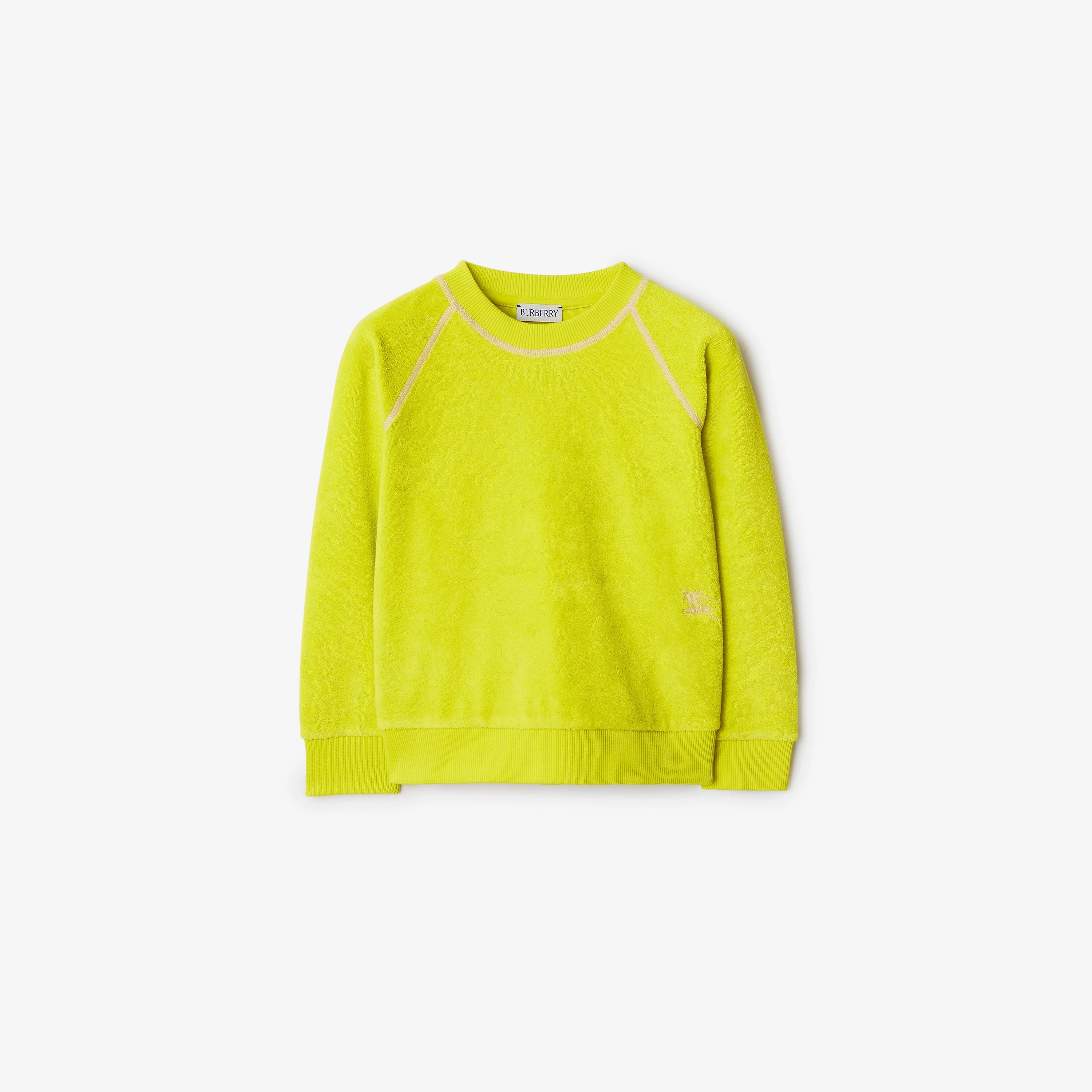 Boys & Girls Fluo Green Cotton Sweatshirt