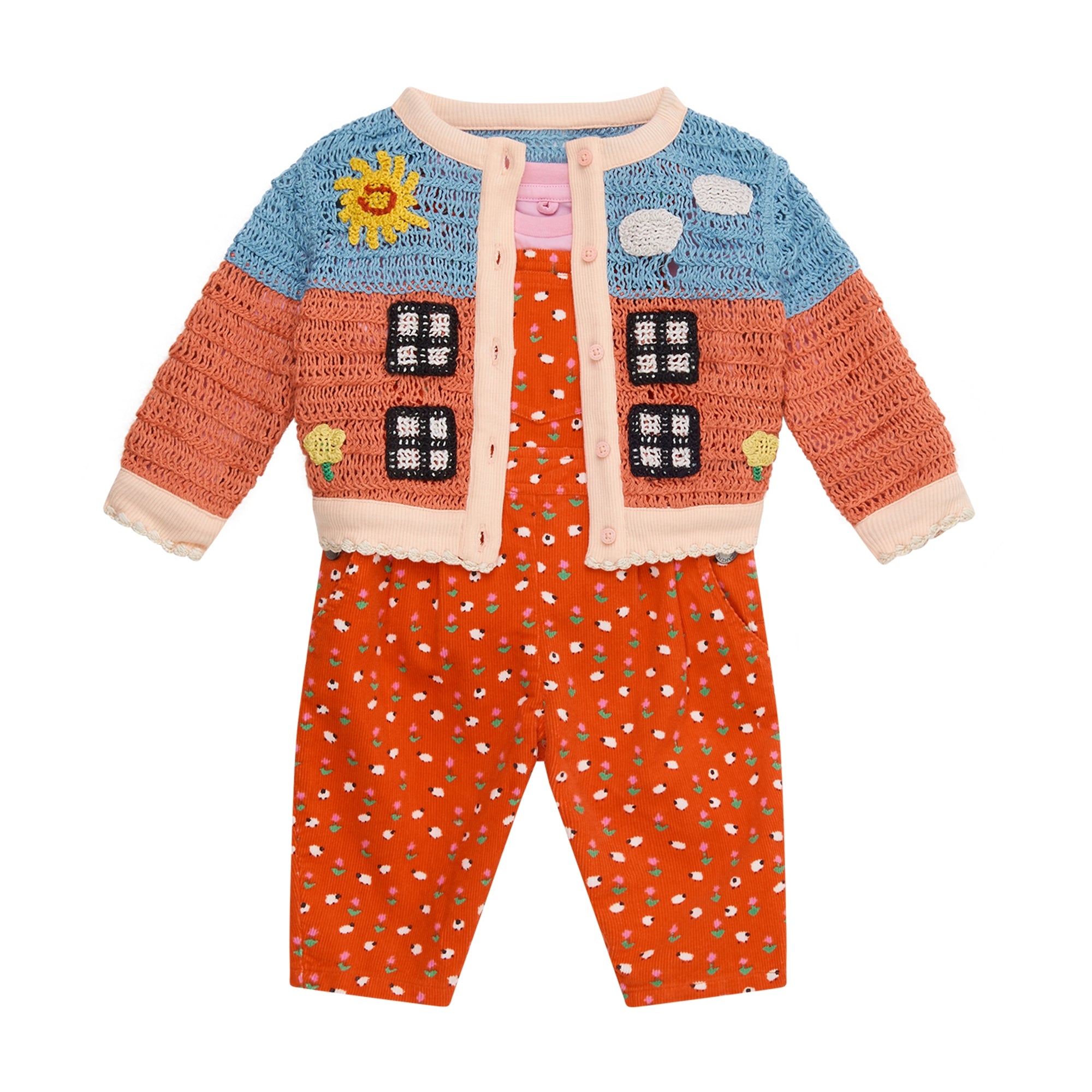 Baby Girls Multicolor Knit Cardigan