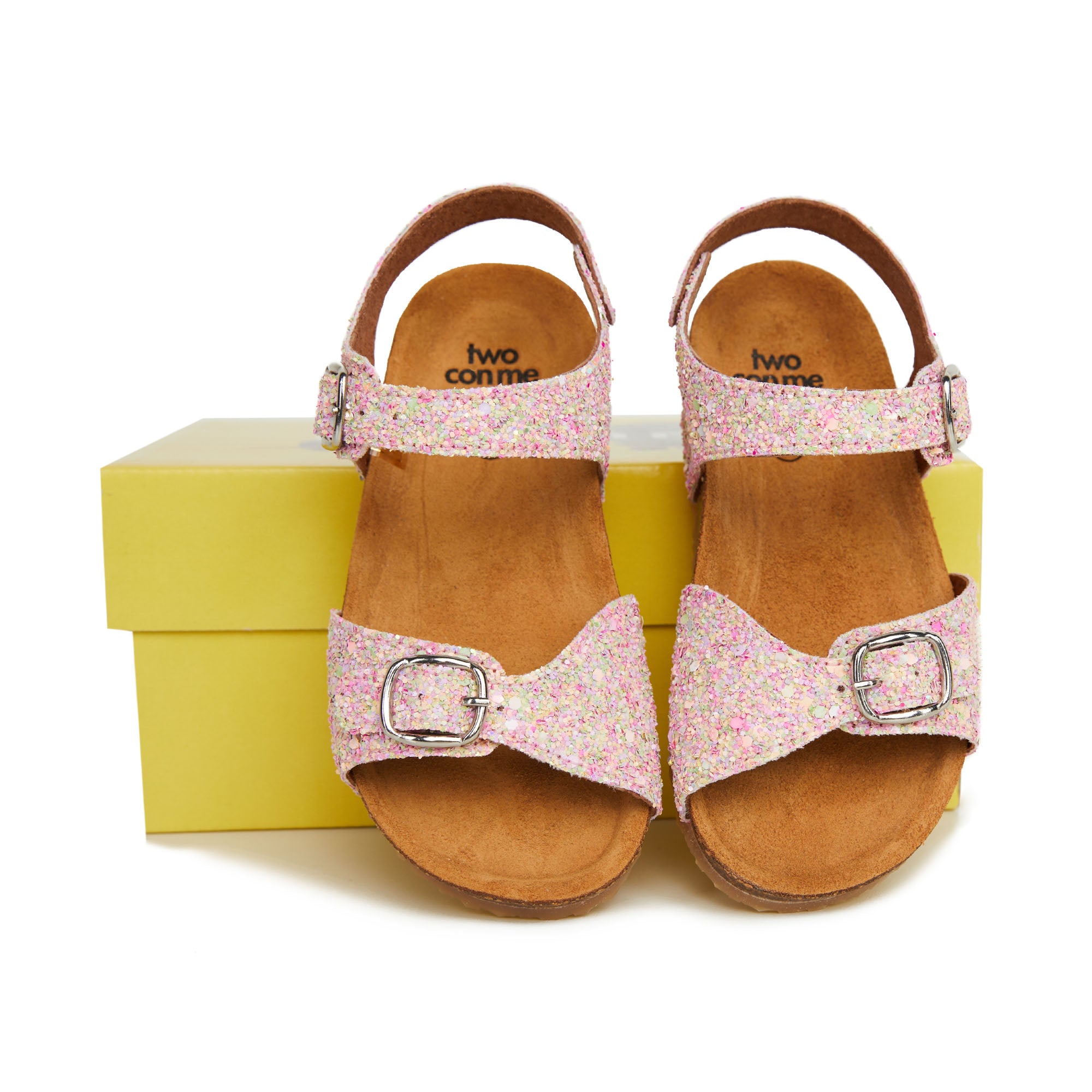 Girls Pink Glitter Sandals