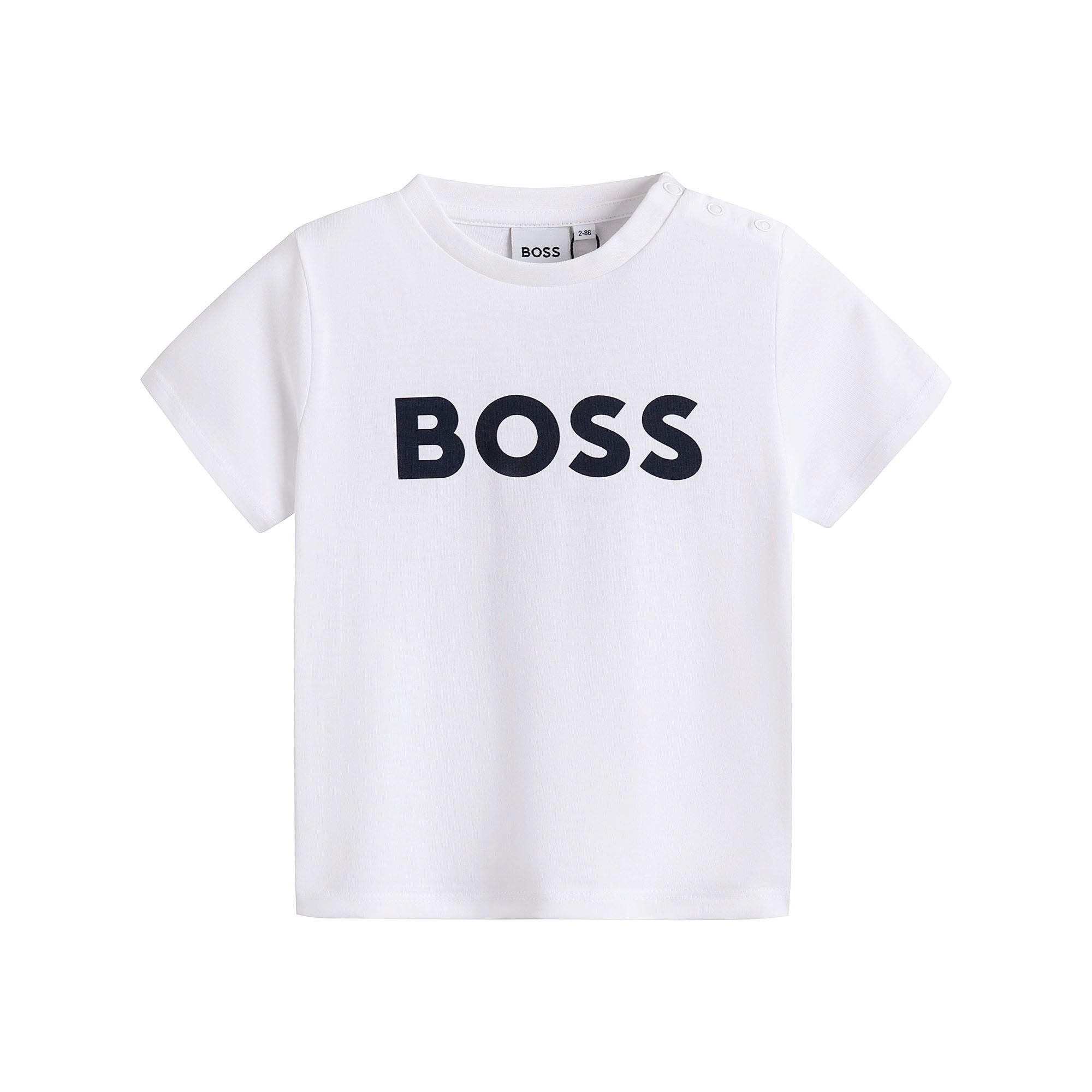 Baby Boys White Logo Cotton T-Shirt