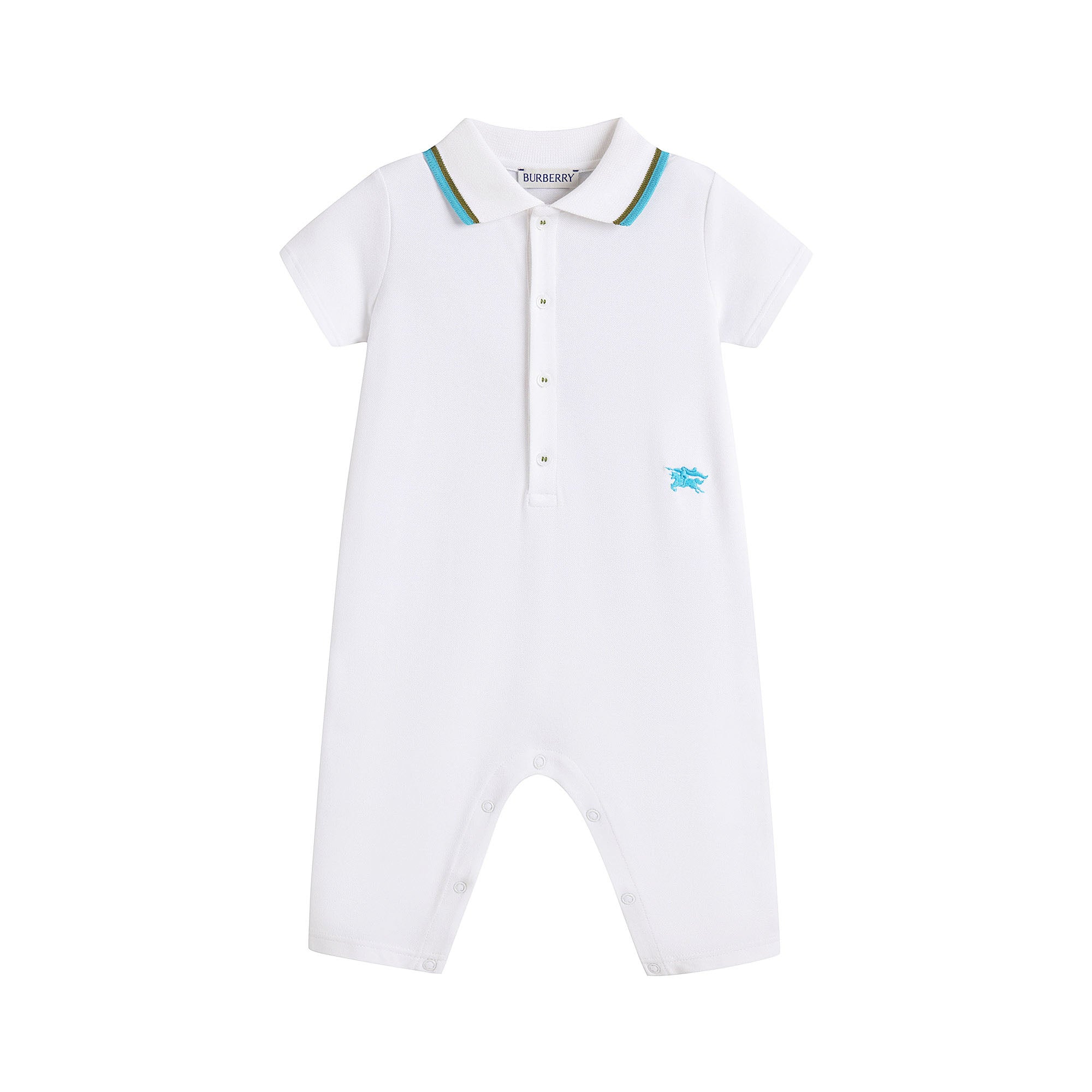 Baby Boys White Cotton Babysuit