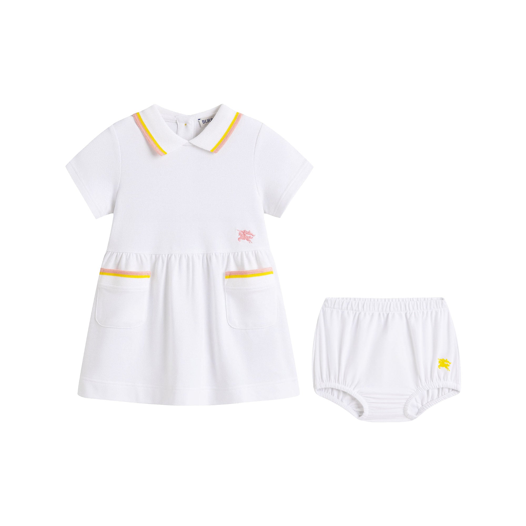 Baby Girls White Cotton Dress Set