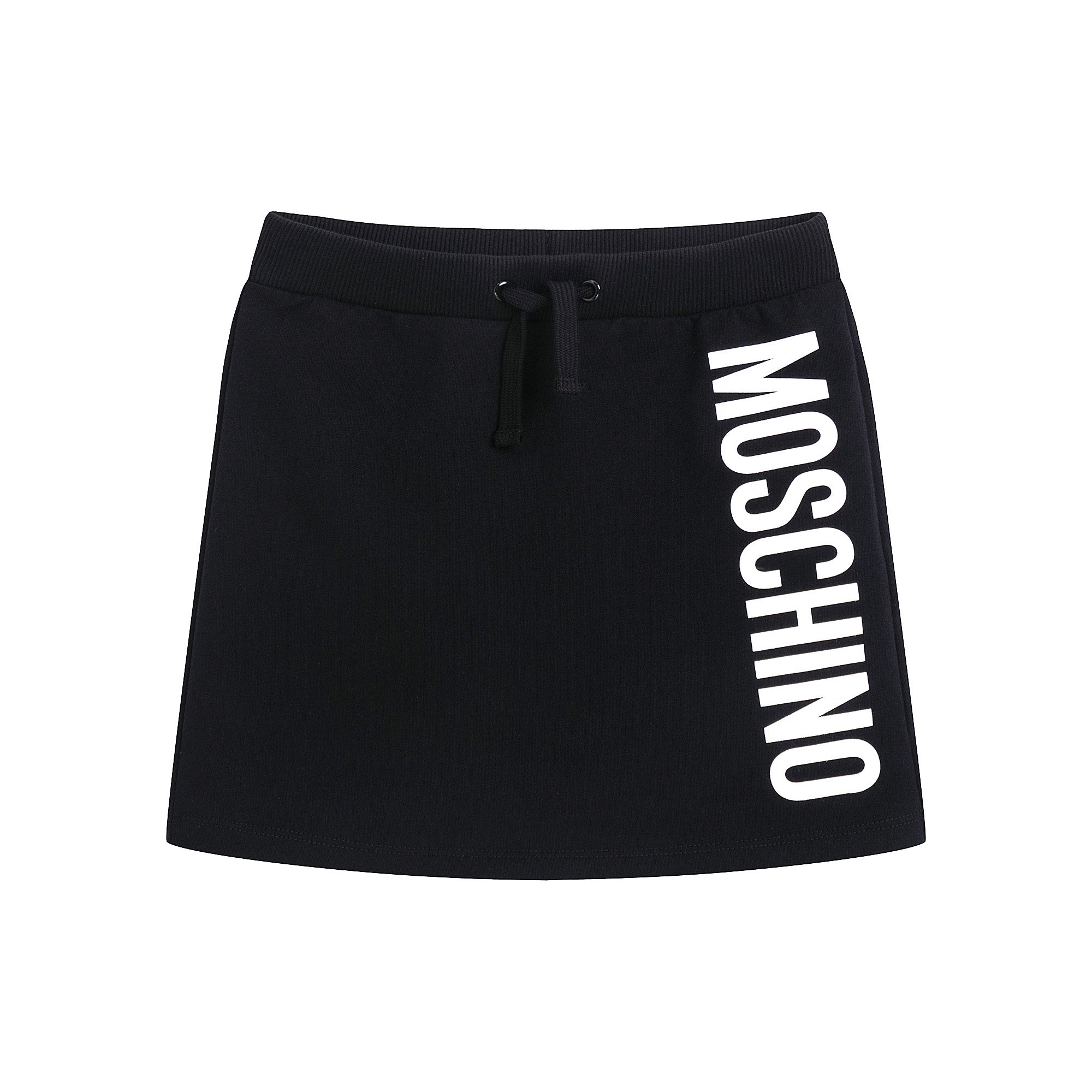 Girls Black Logo Cotton Skirt