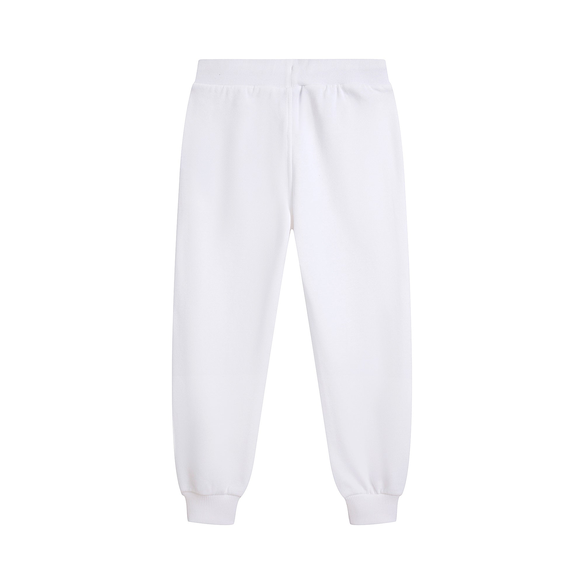 Boys & Girls White Cotton Trousers