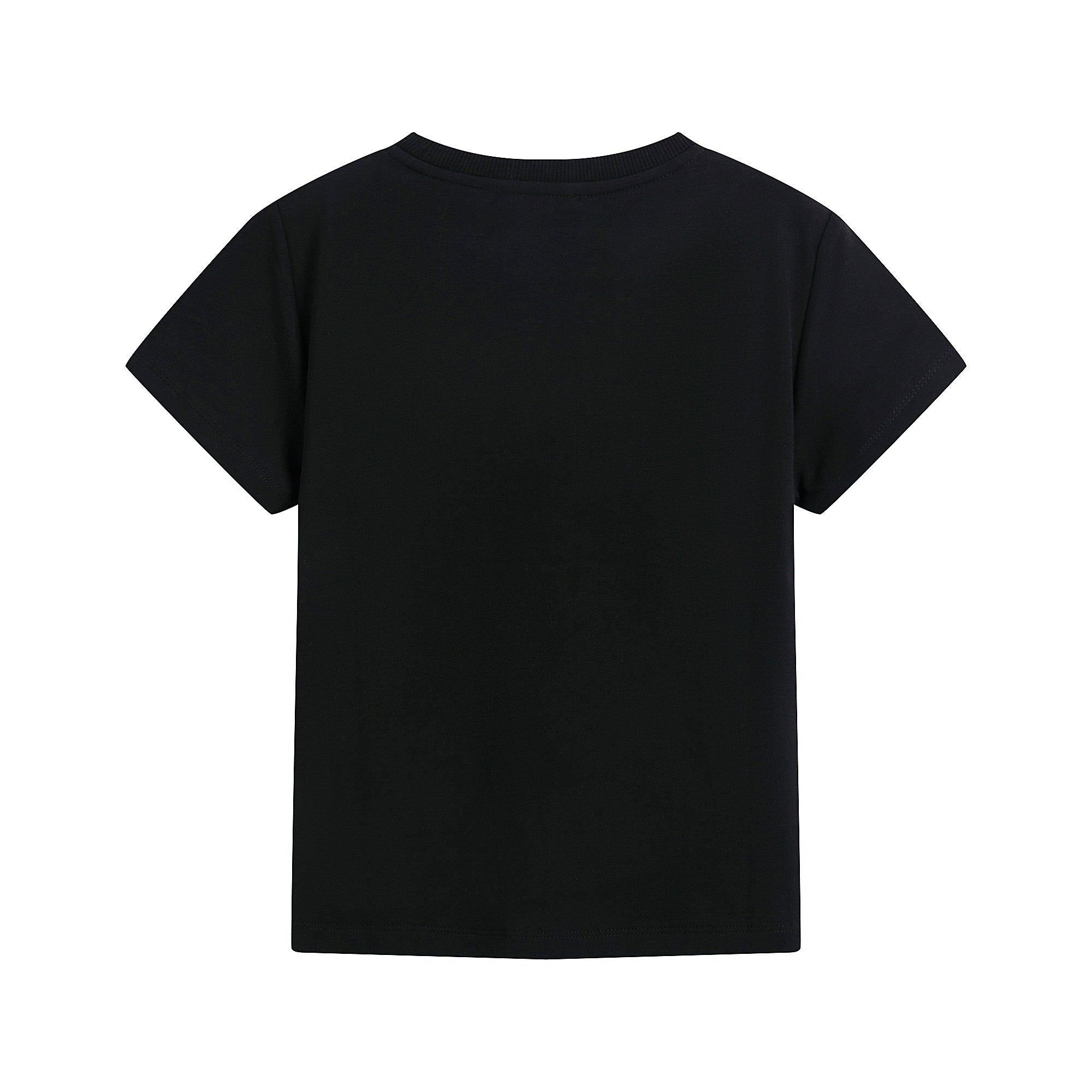 Boys & Girls Black Logo Cotton T-Shirt