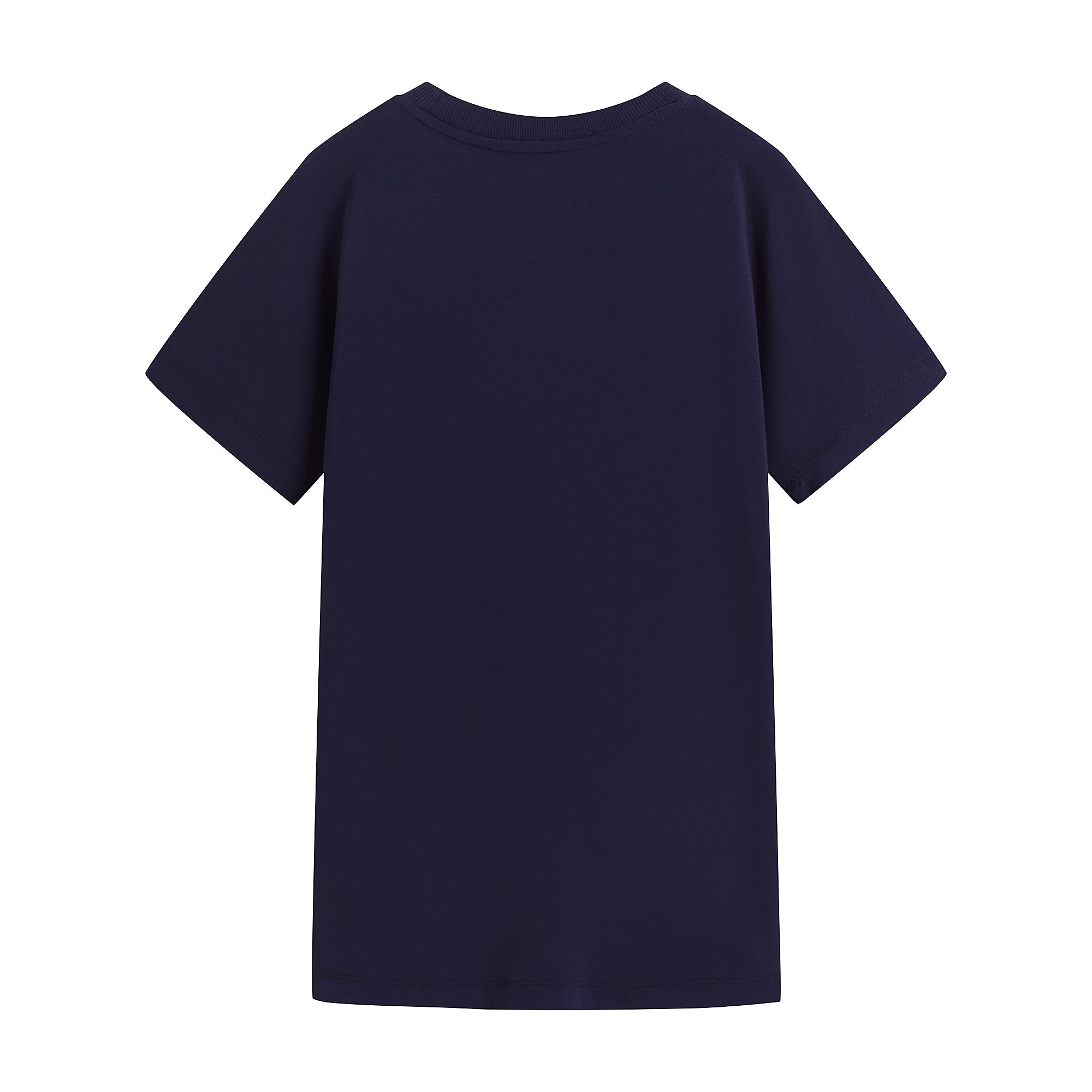 Girls Navy Logo Cotton Dress