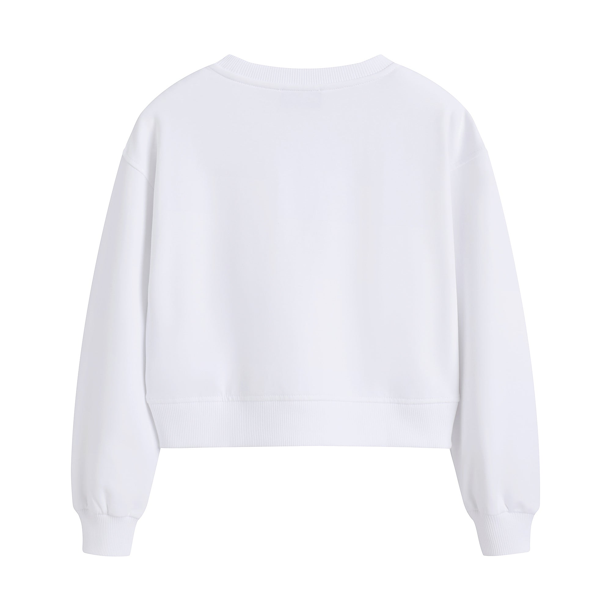 Girls White Cotton Sweatshirt