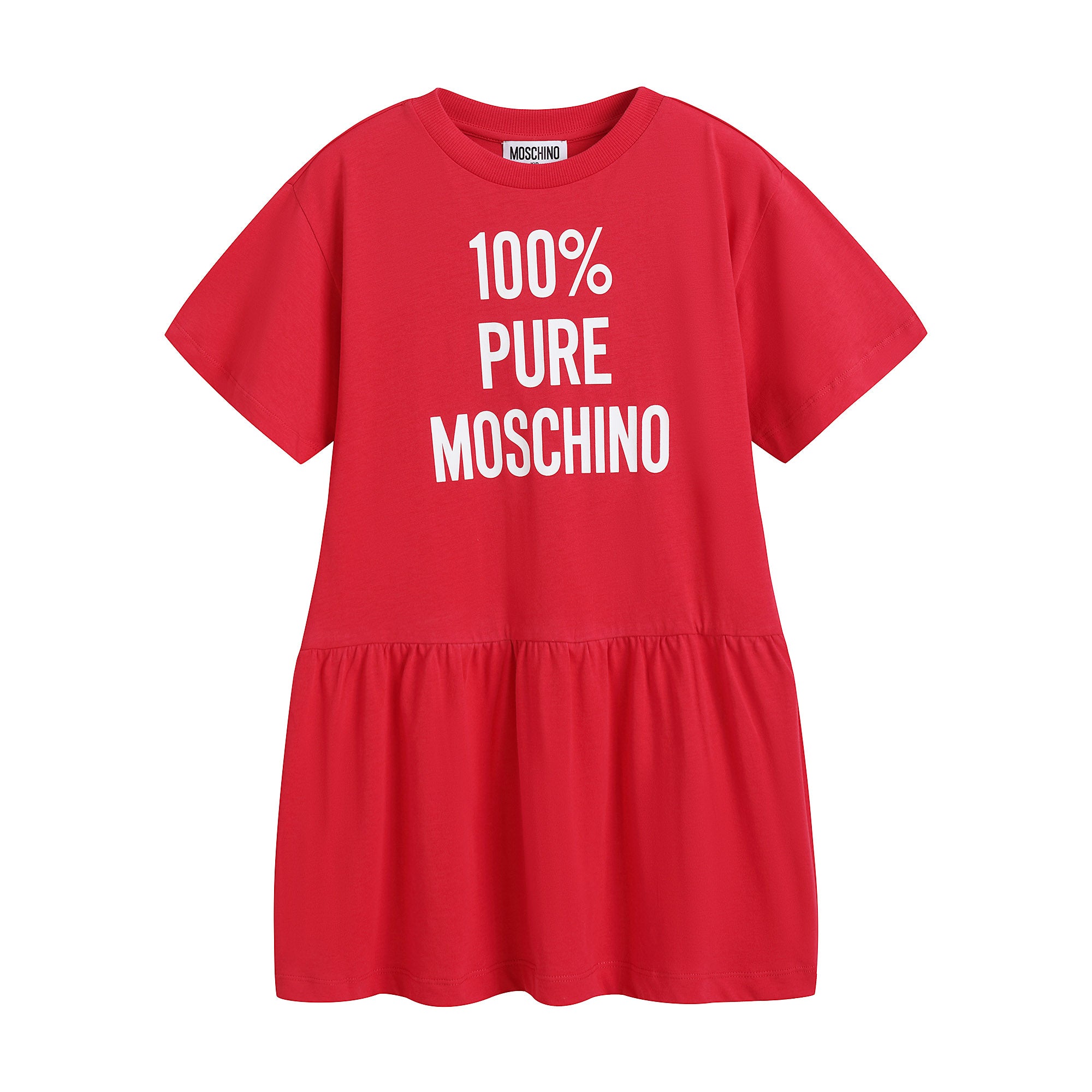 Girls Red Logo Cotton Dress