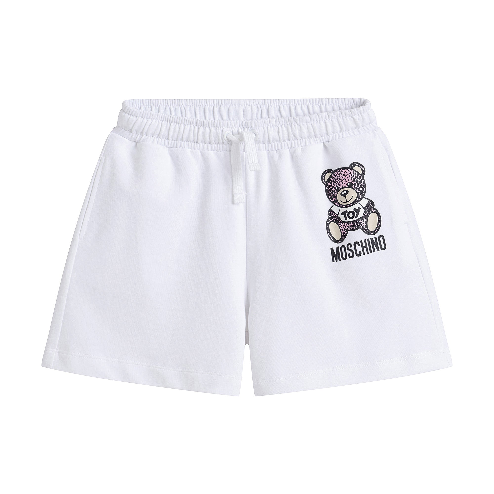 Girls White Cotton Shorts