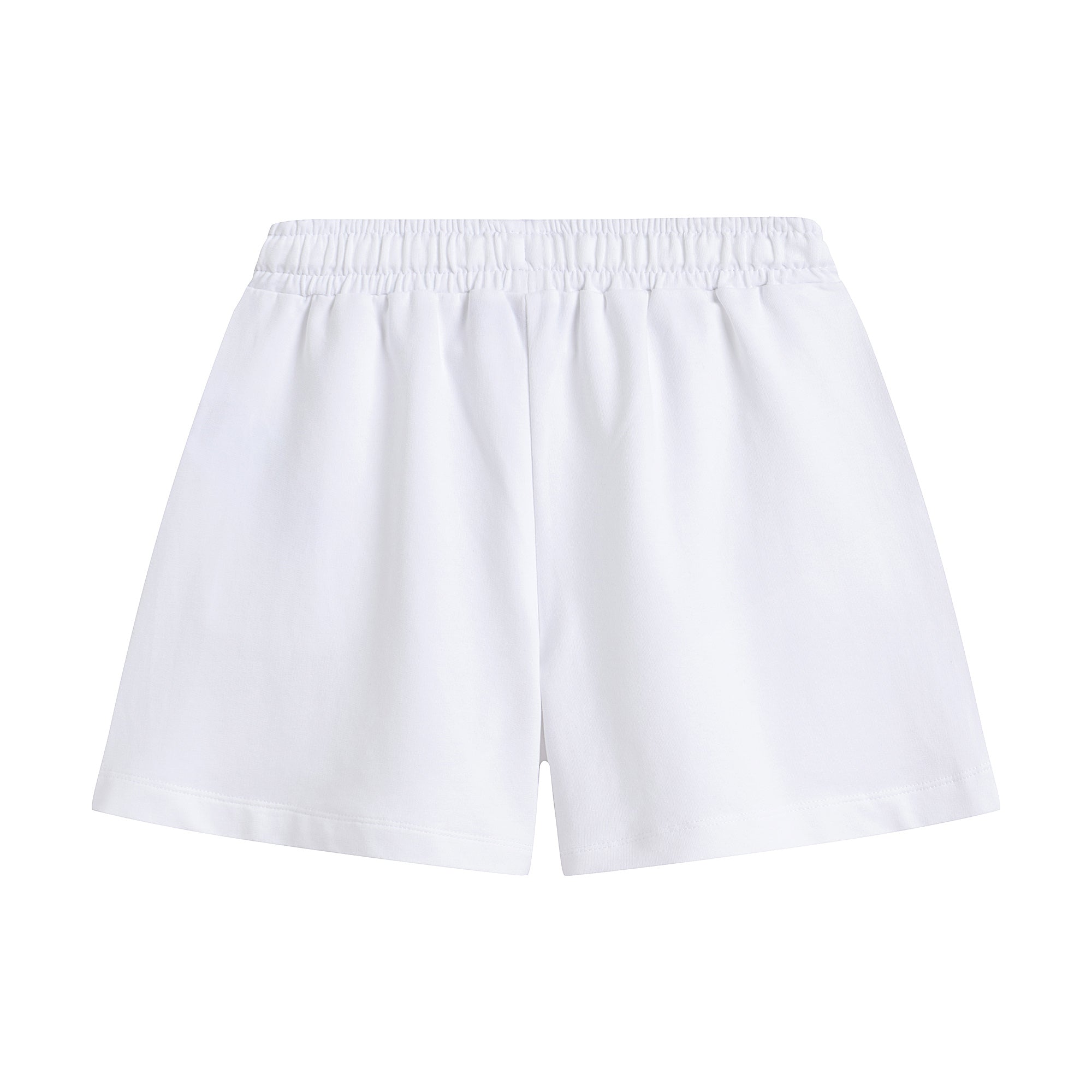 Girls White Cotton Shorts