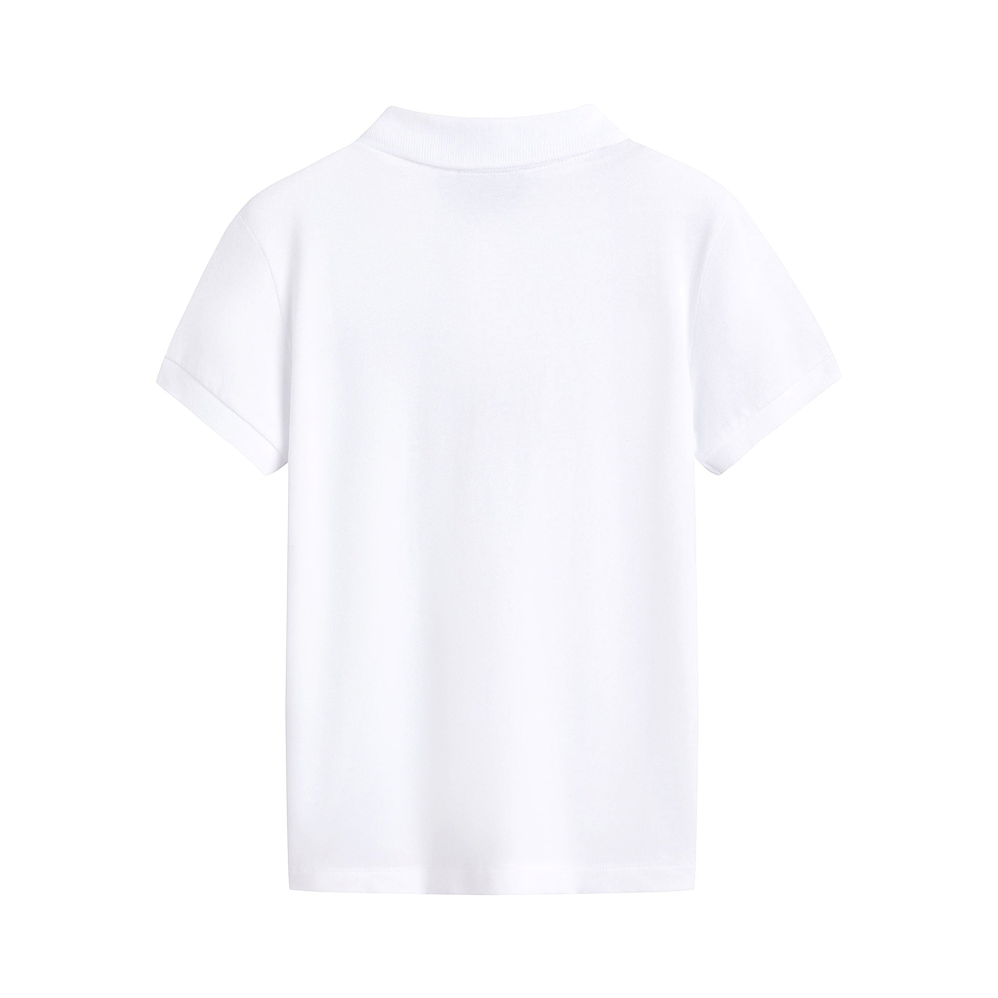 Boys White Cotton Polo Shirt