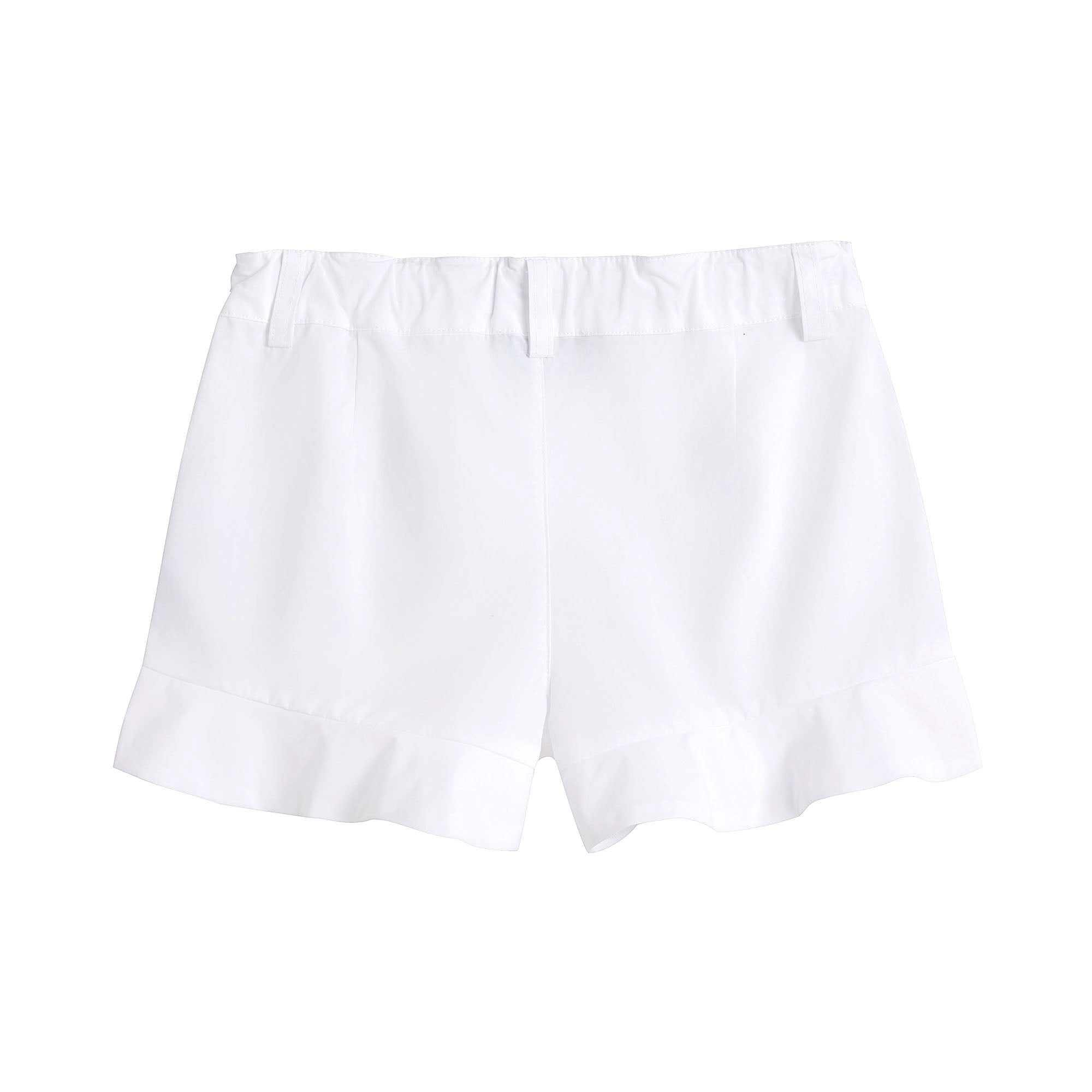 Girls White Cotton Shorts