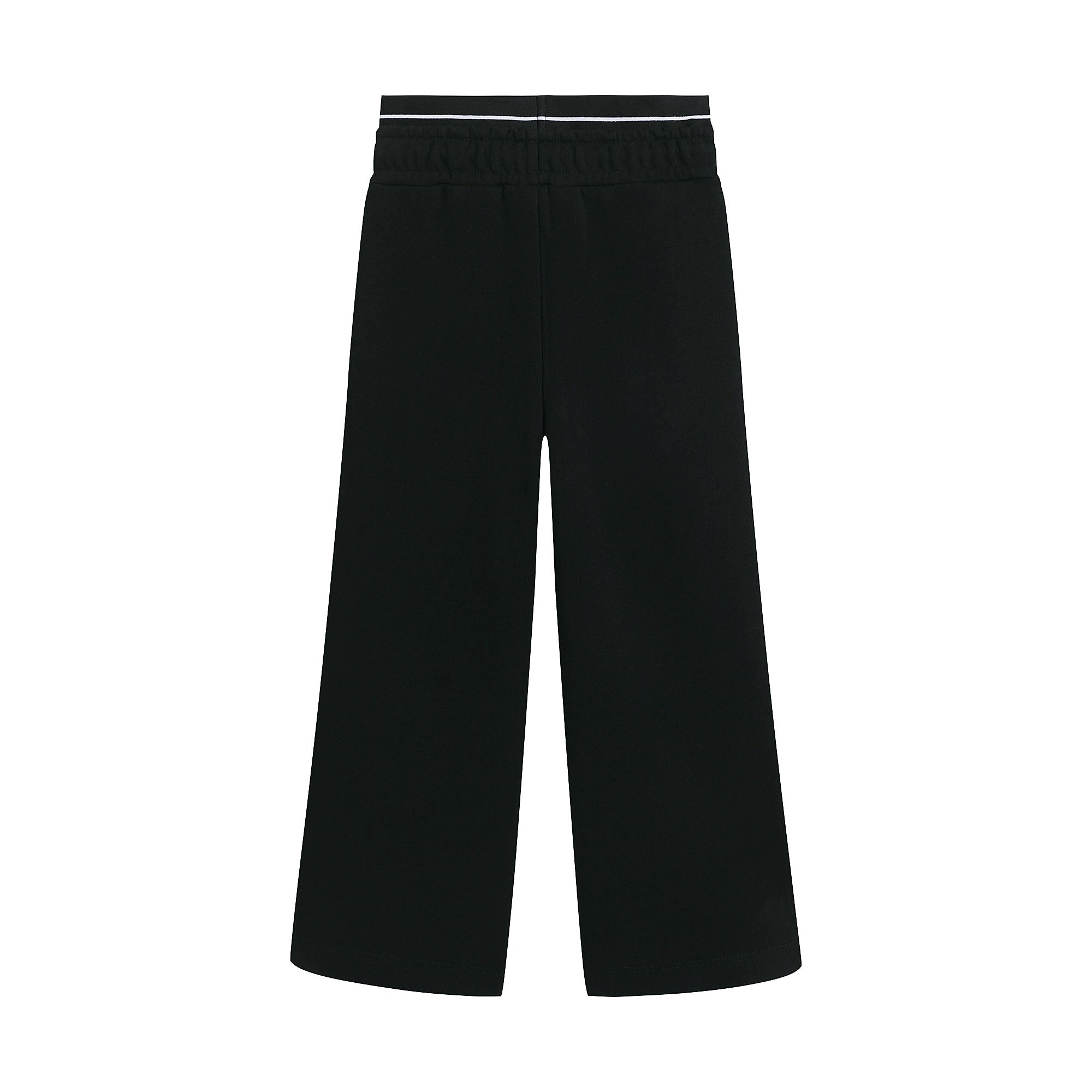 Girls Black Logo Cotton Trousers