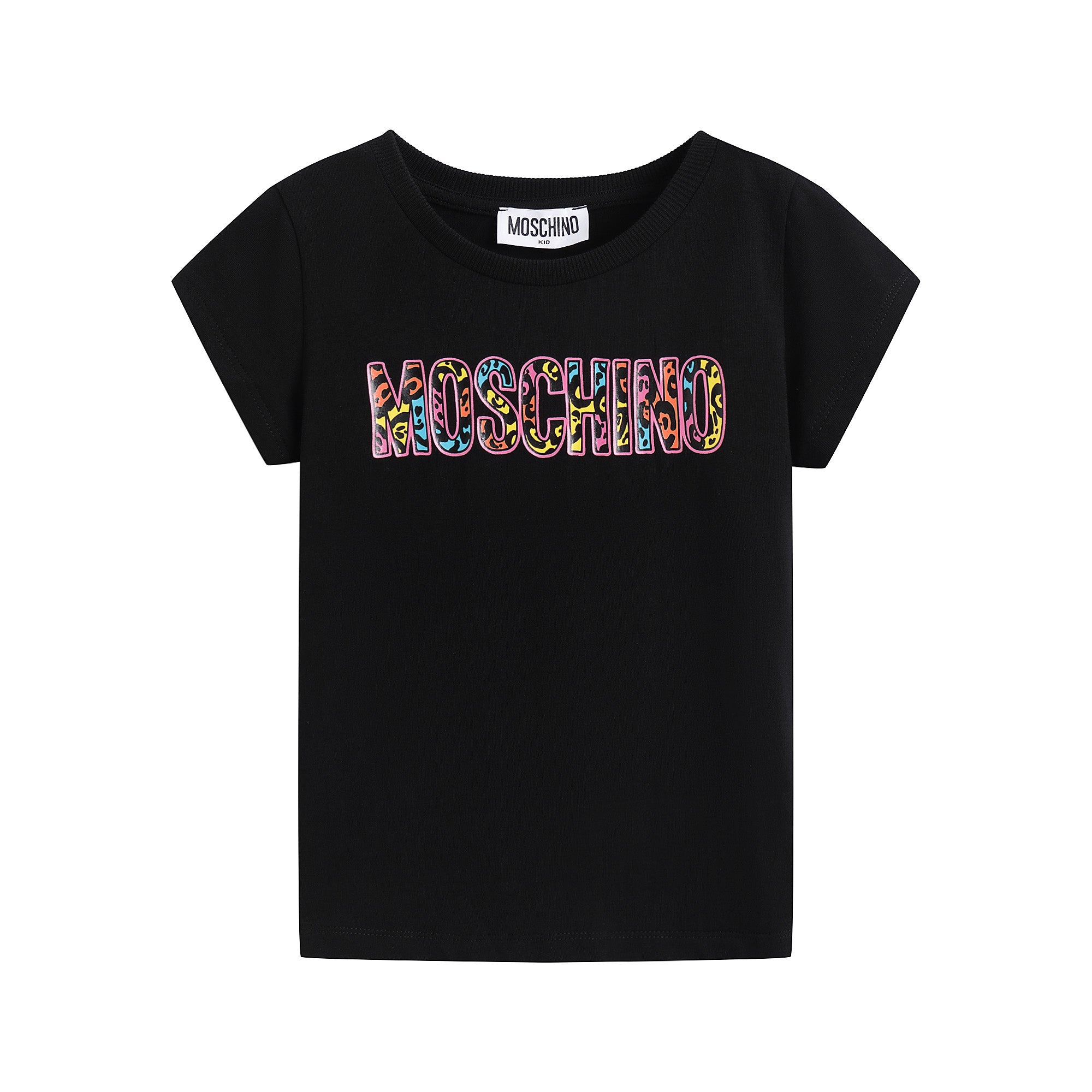 Girls Black Logo Cotton T-Shirt