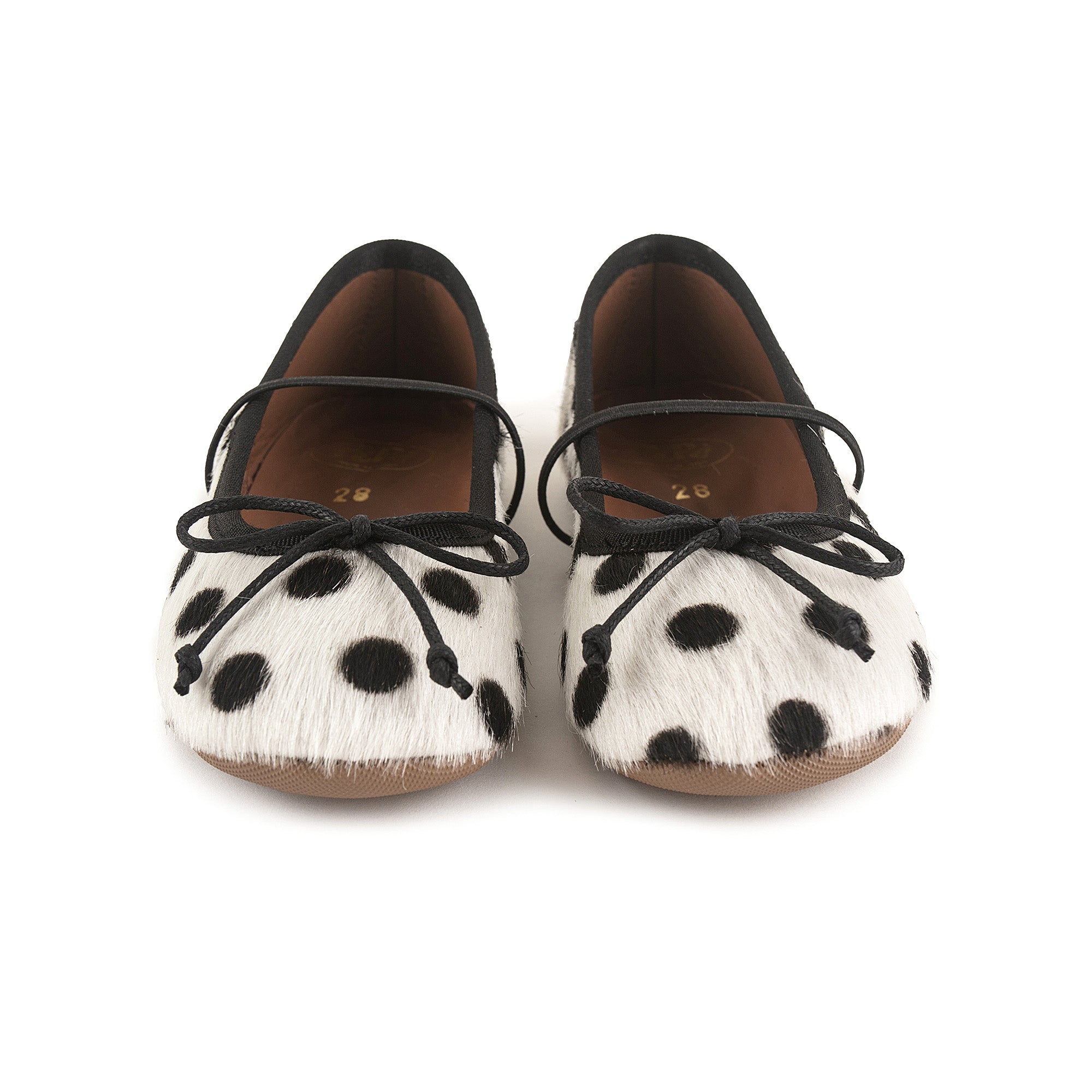 Girls White Dots Ballet Shoes