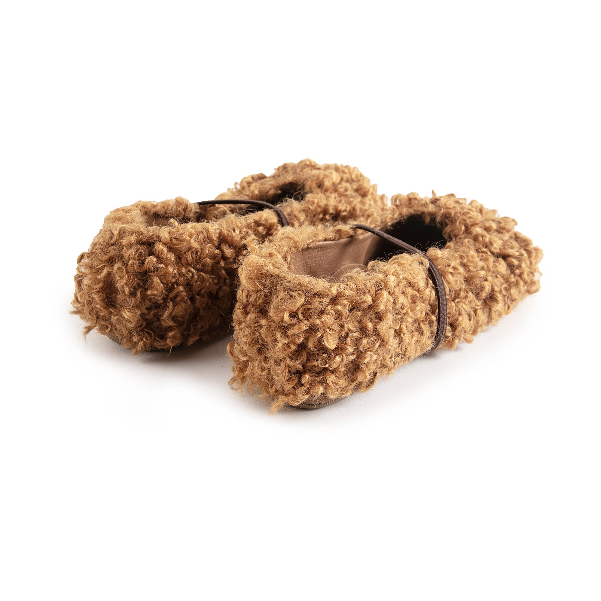 Girls Brown Plush Shoes
