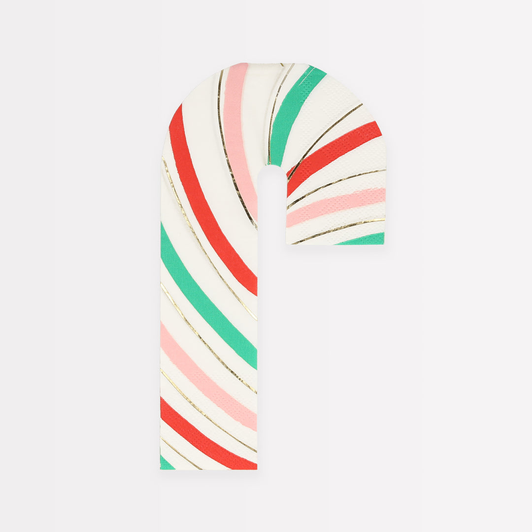 Stripy Candy Cane Napkins (x 16)