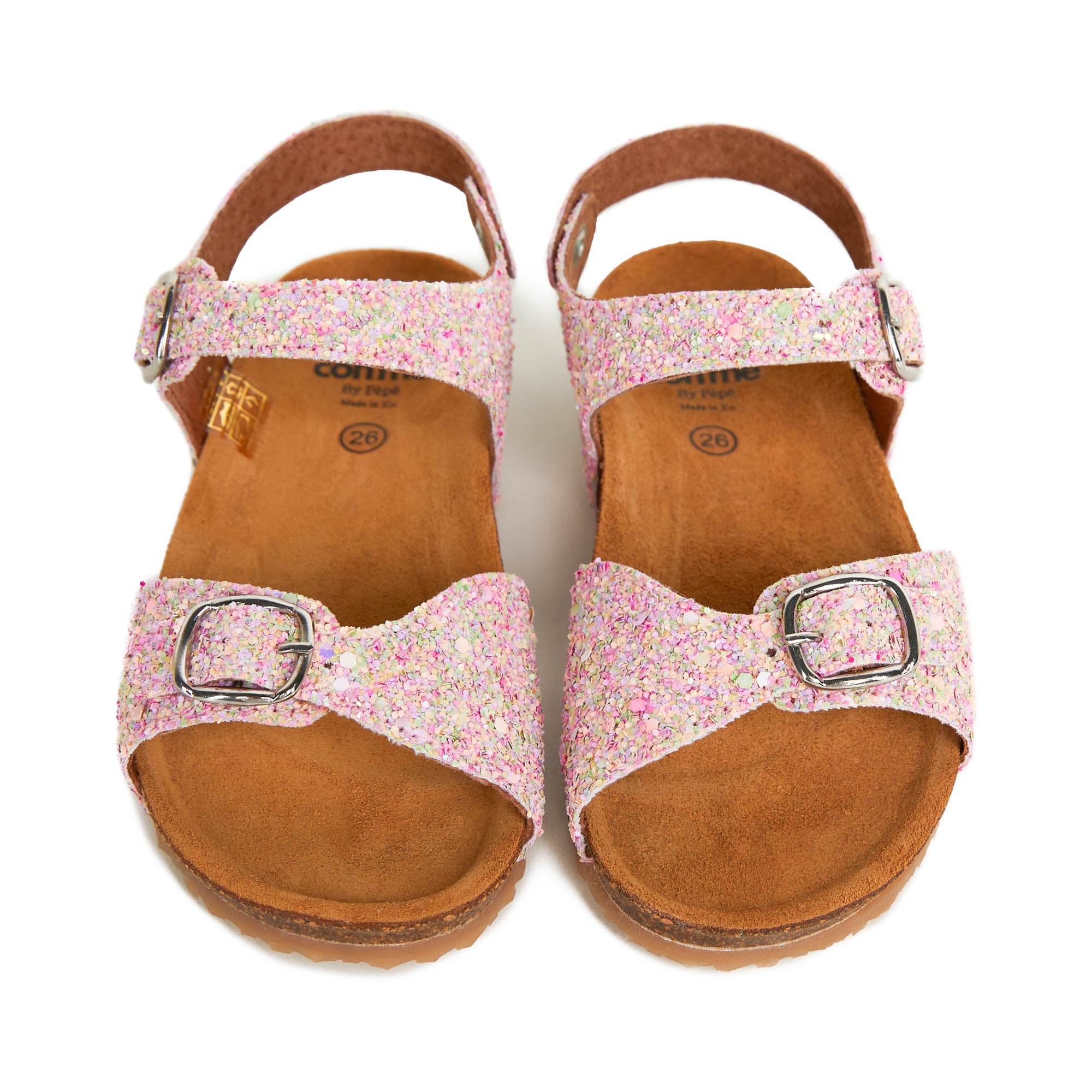 Girls Pink Glitter Sandals