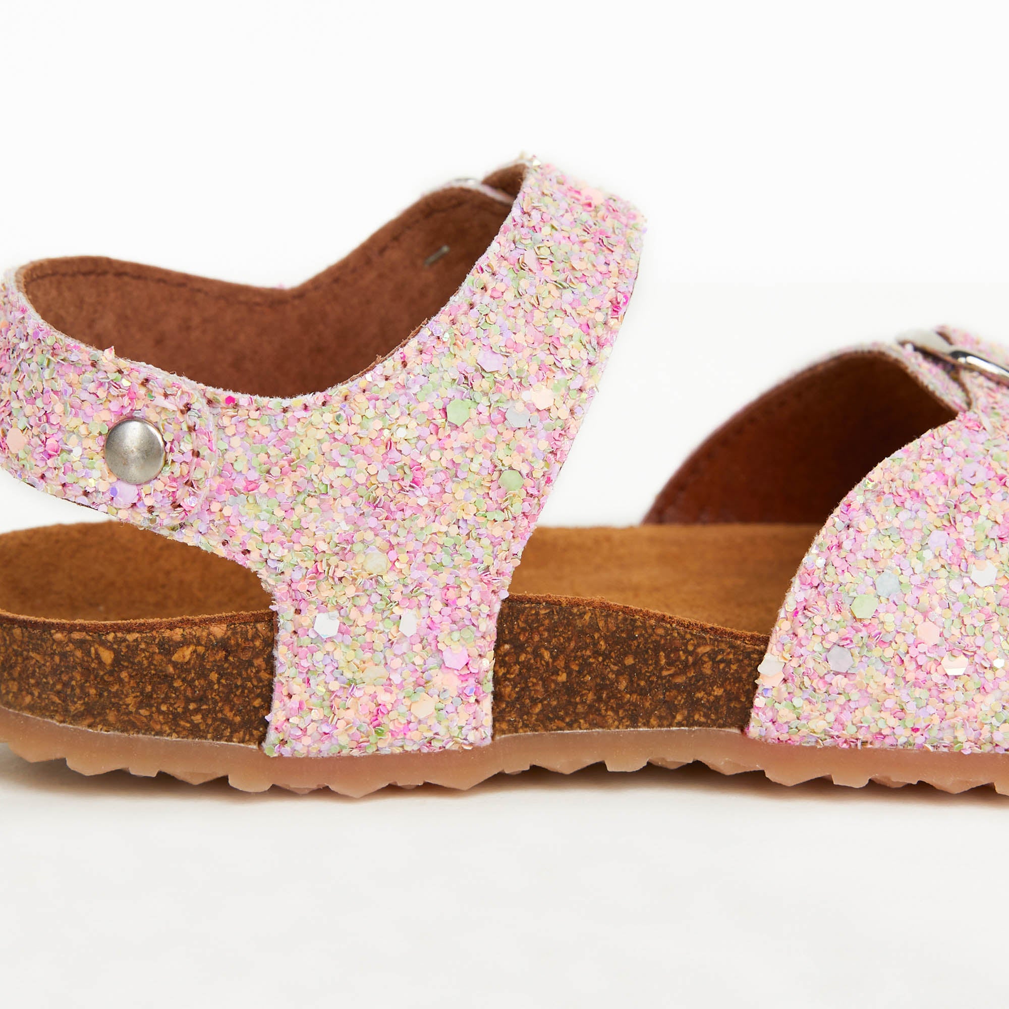 Girls Pink Glitter Sandals