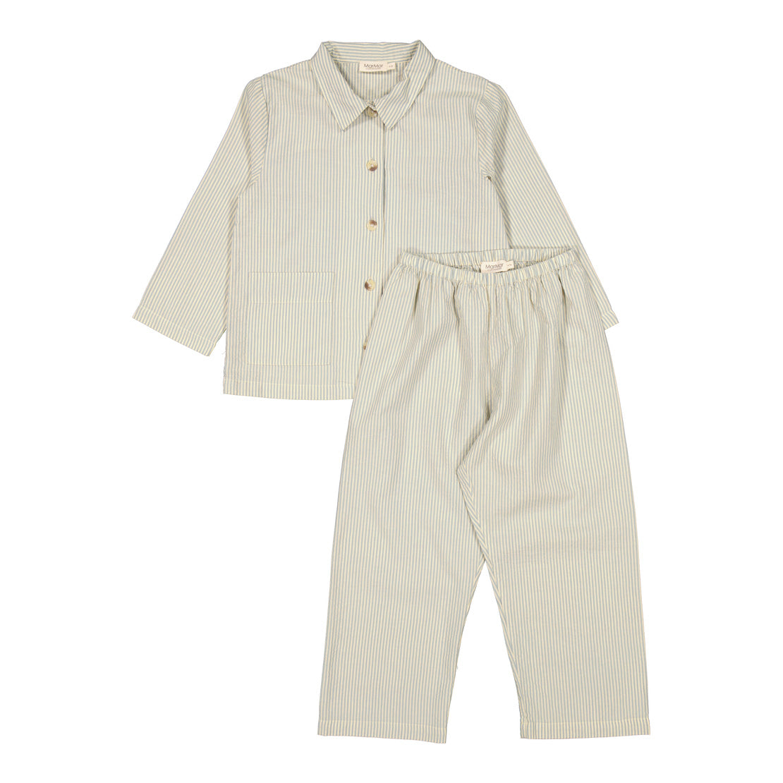 Boys & Girls Blue Grey Stripes Cotton Nightwear Set