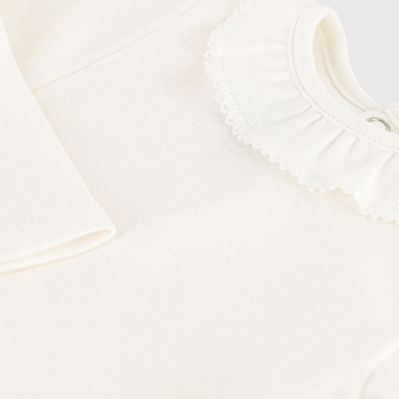 Baby Girls White Cotton Babysuit