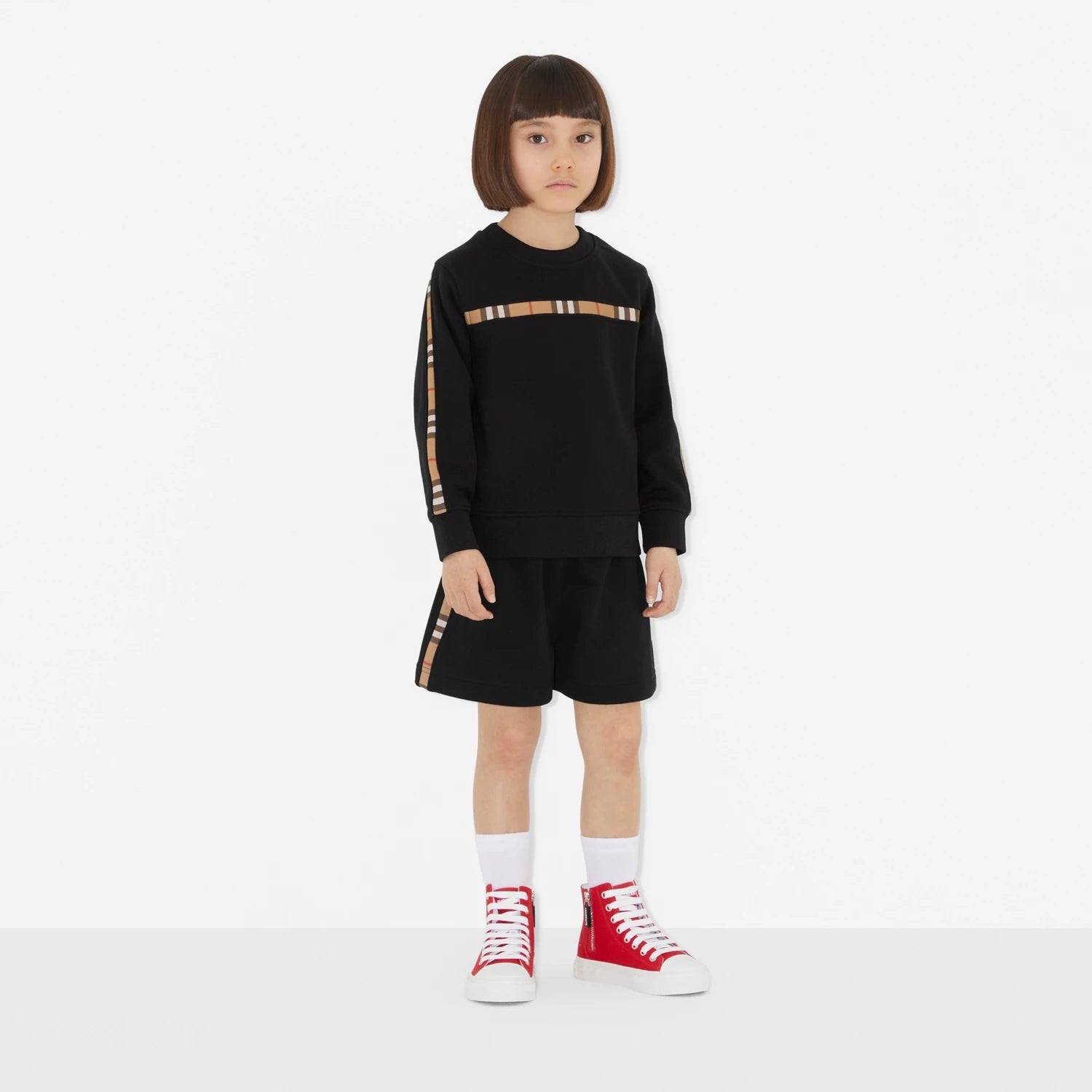 Boys & Girls Black Cotton Shorts