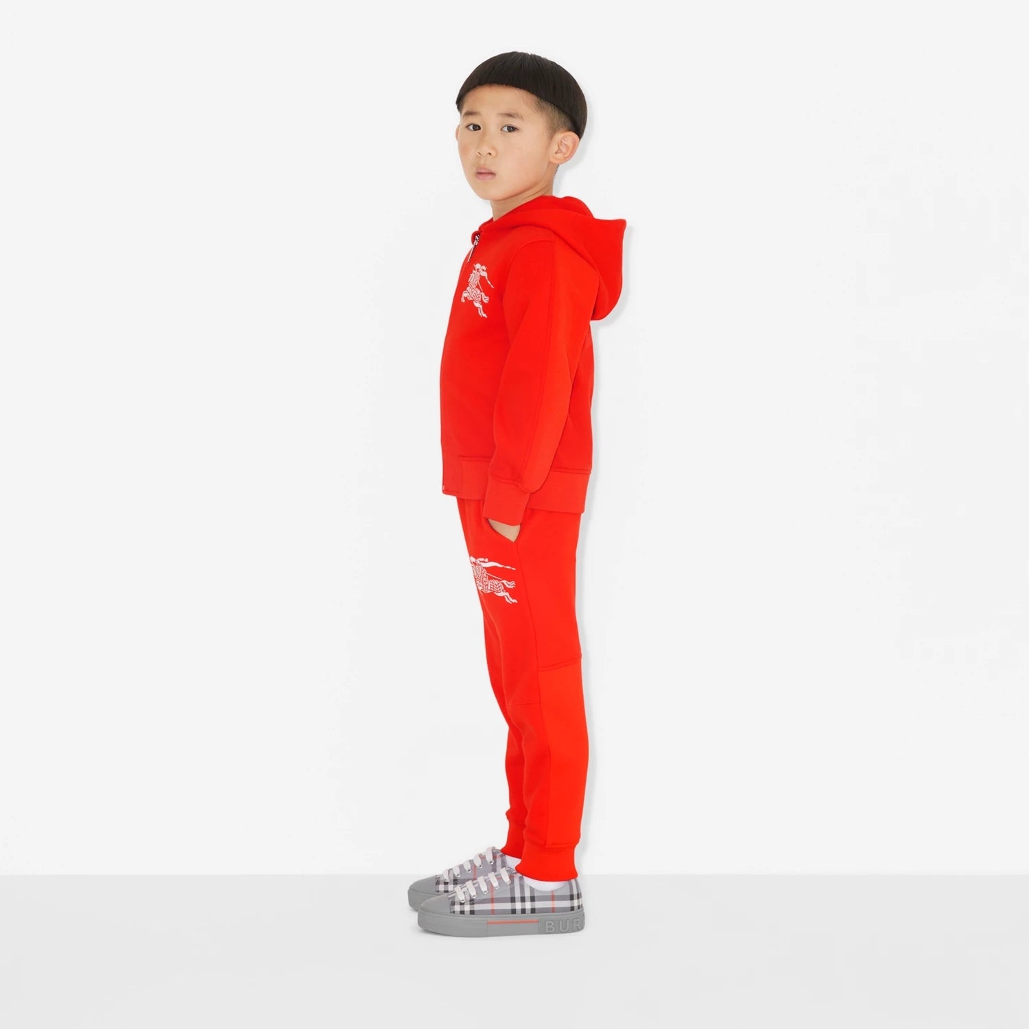 Boys & Girls Red Cotton Trousers