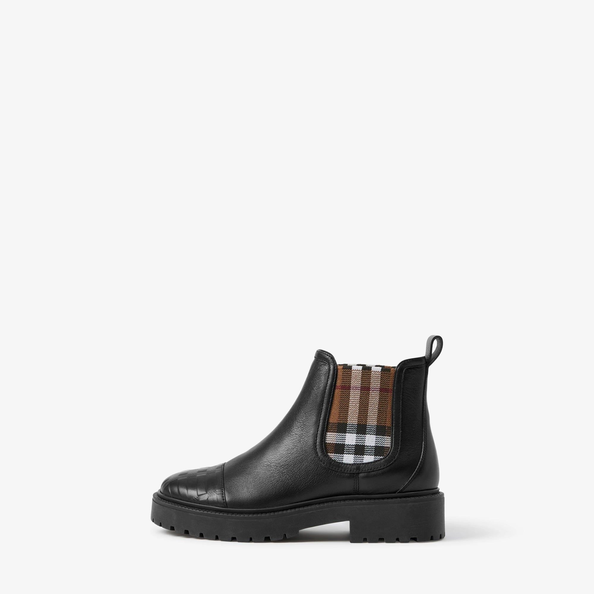 Girls Black Check Shoes