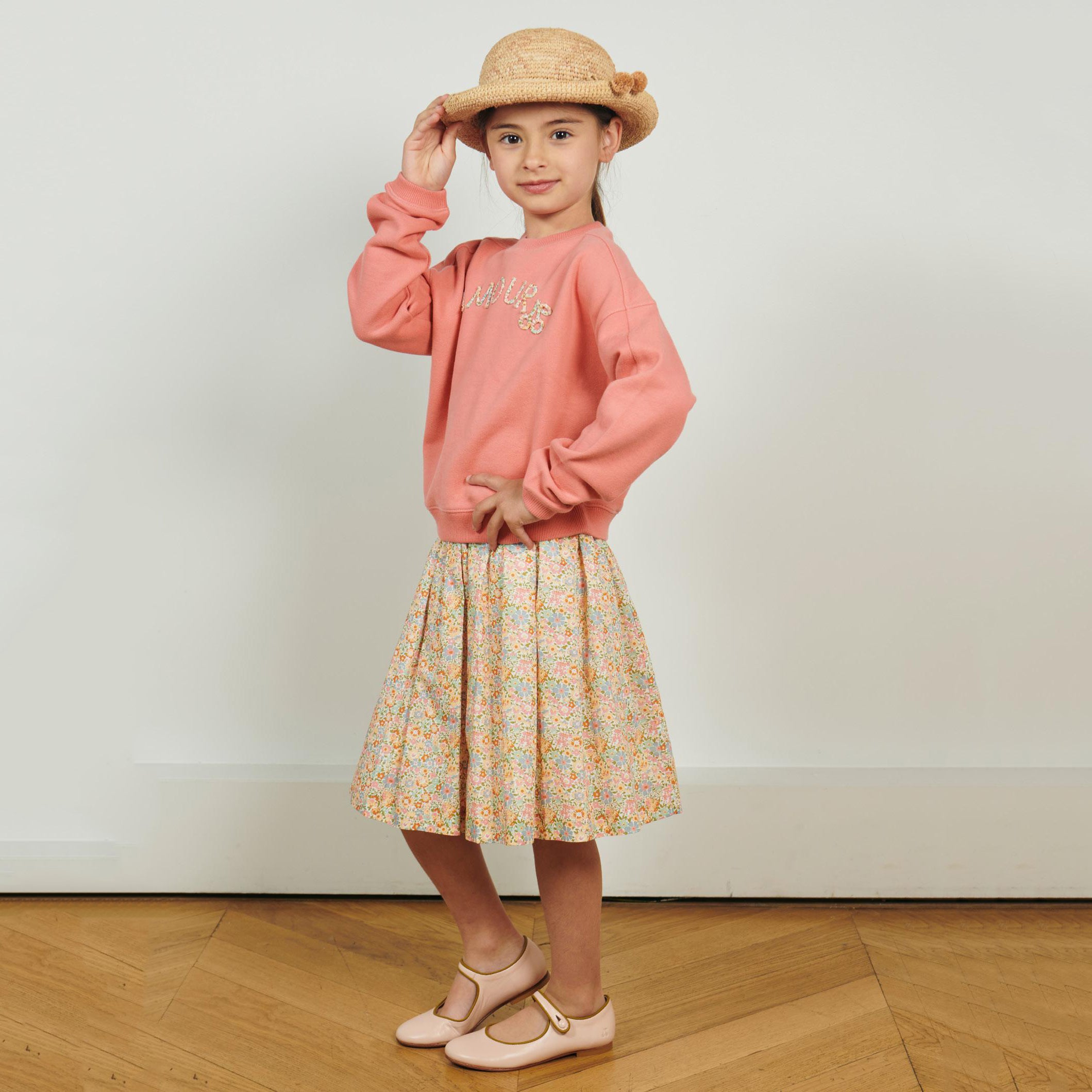 Girls Pink Cotton Sweatshirt