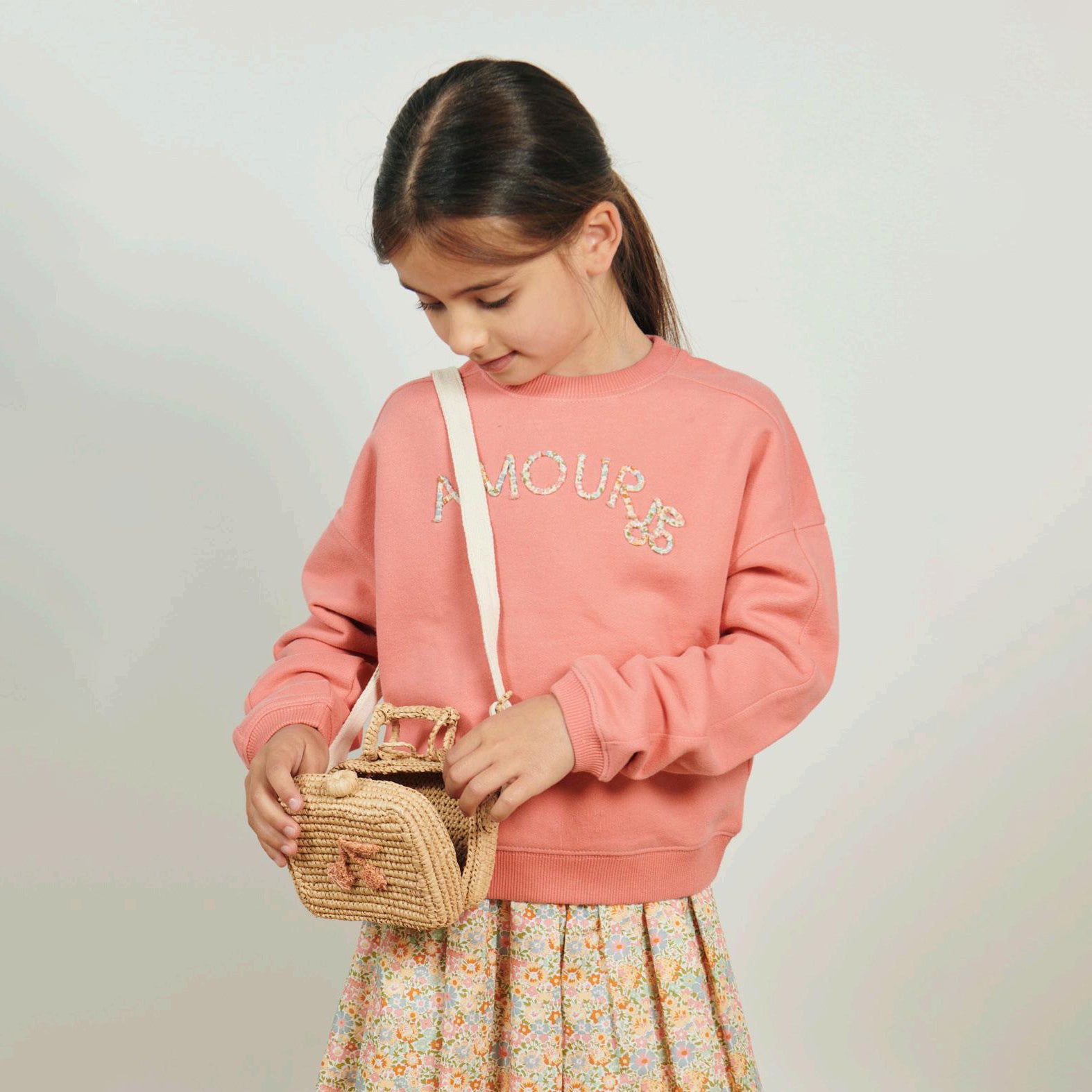 Girls Pink Cotton Sweatshirt