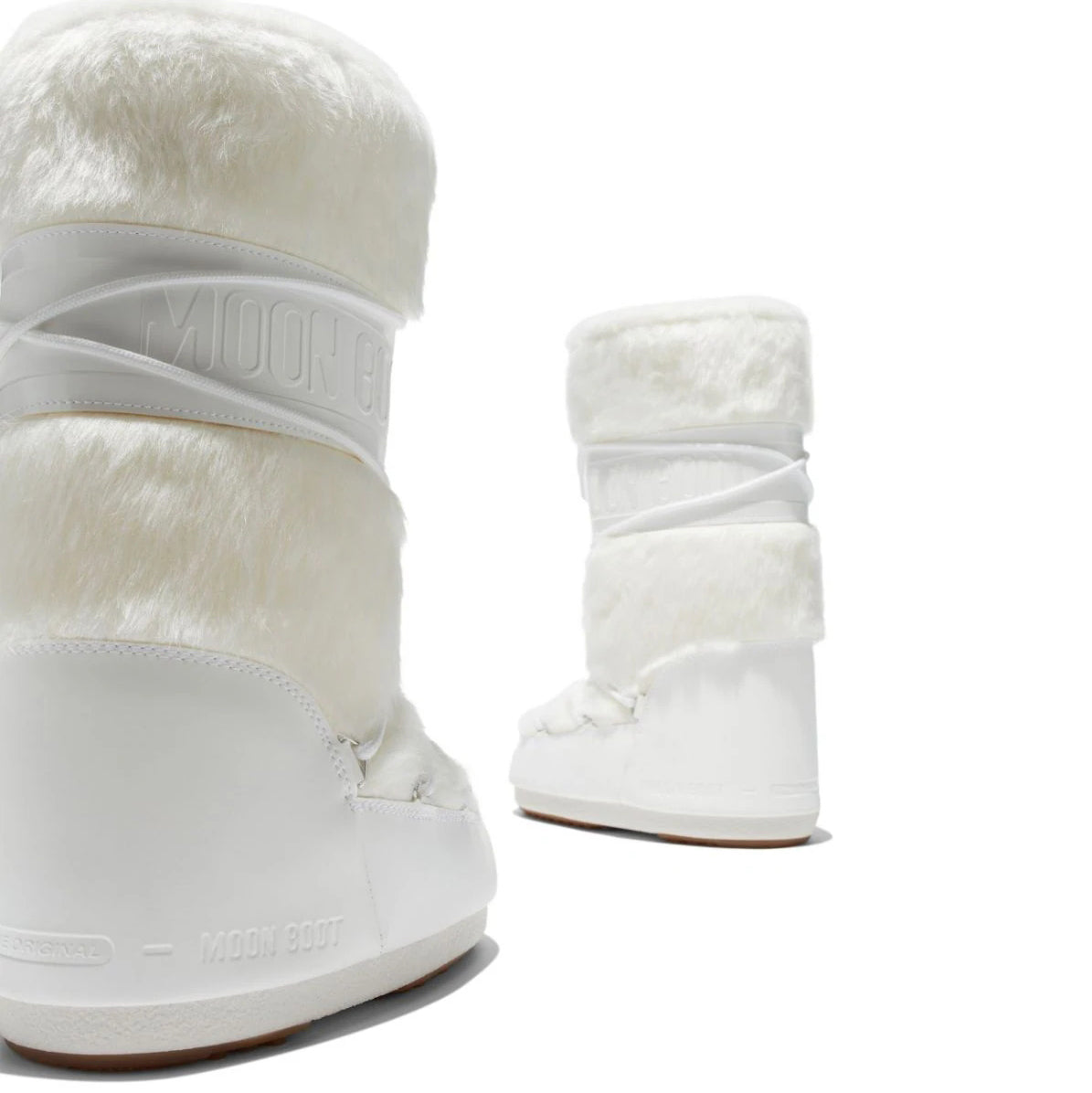 Women White "ICON FAUX FUR" Boots