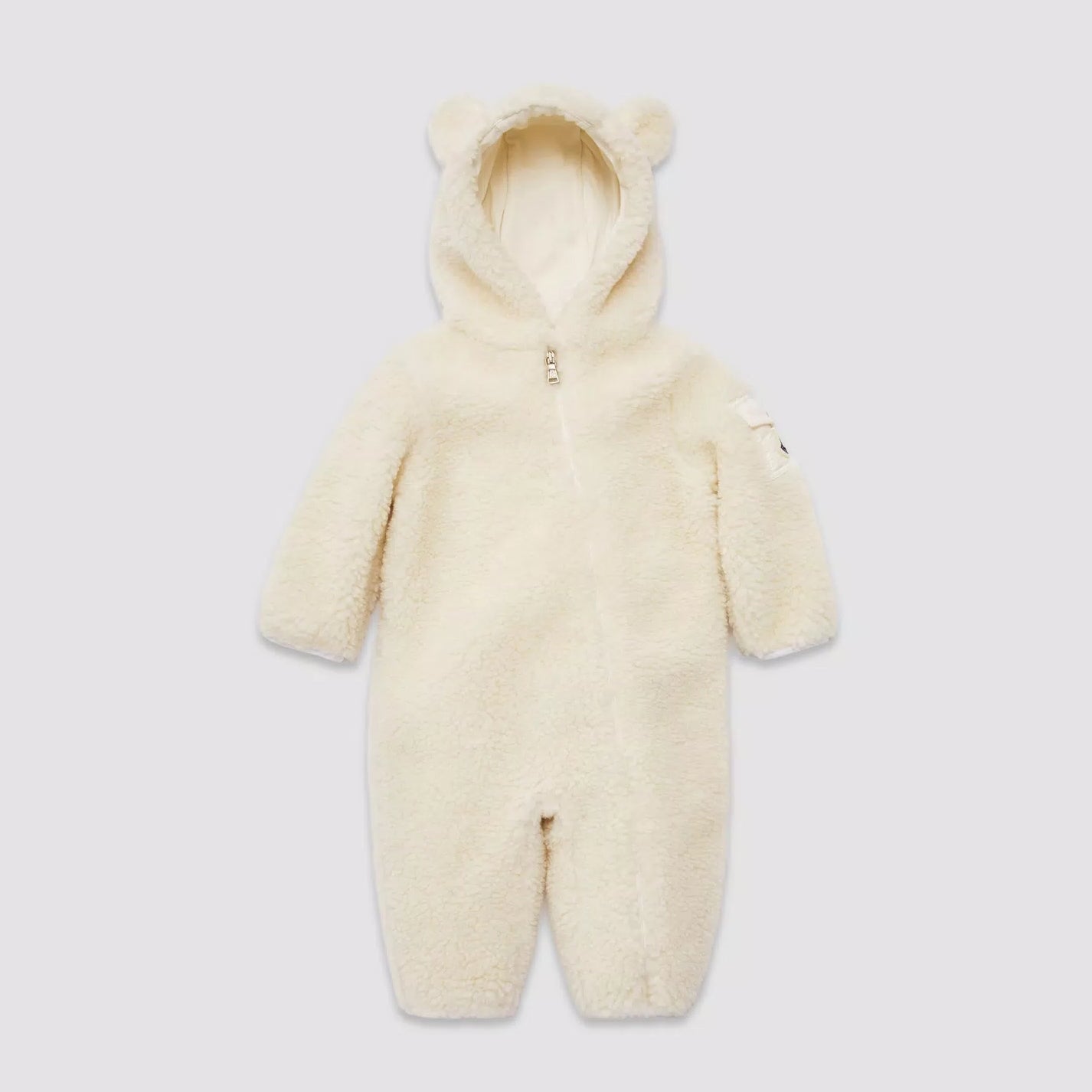 Baby Boys White Sherpa Babysuit