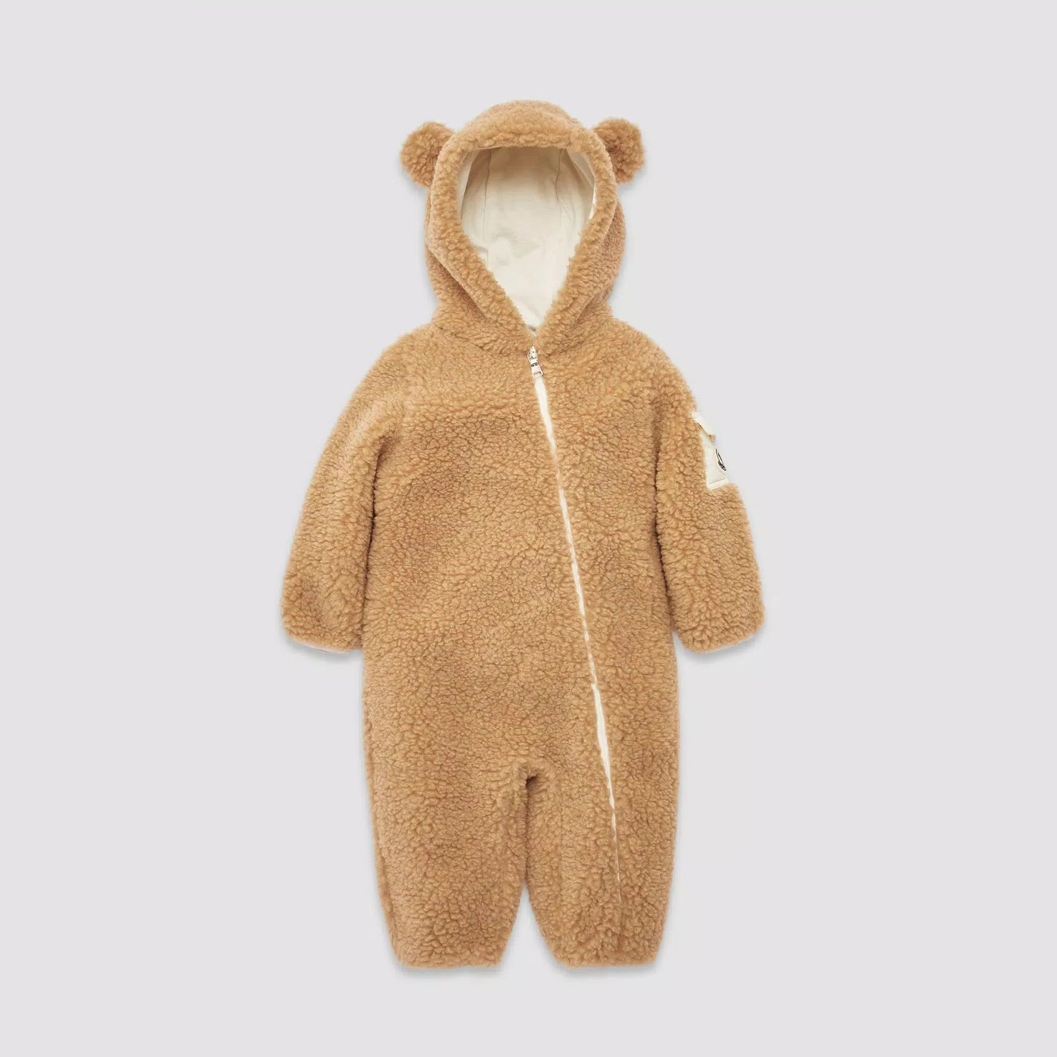 Baby Boys Brown Sherpa Babysuit