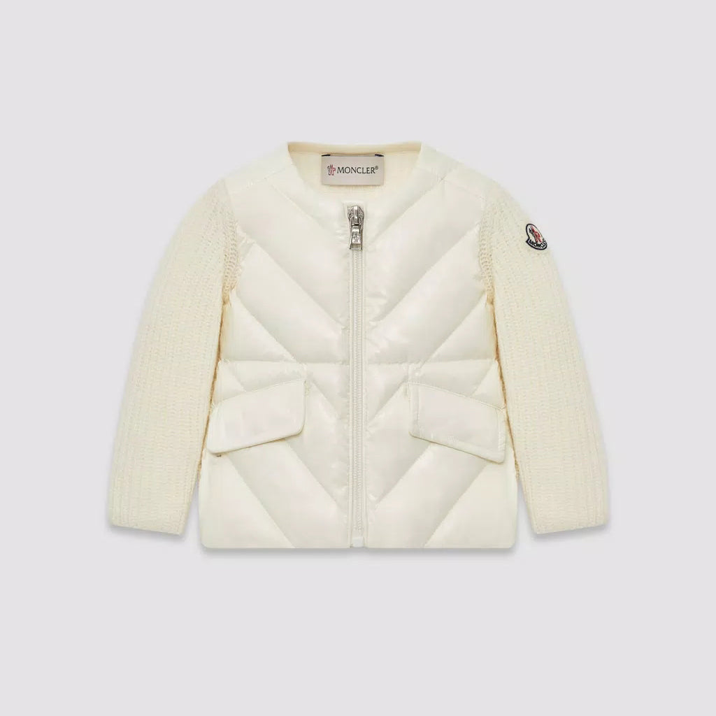 Baby Girls White Zip-Up Top