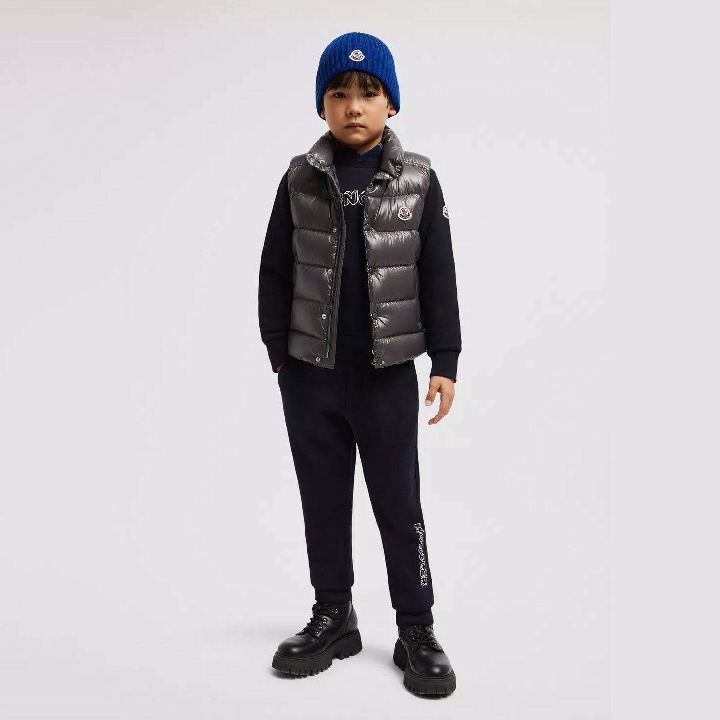 Boys Dark Blue Cotton Trousers