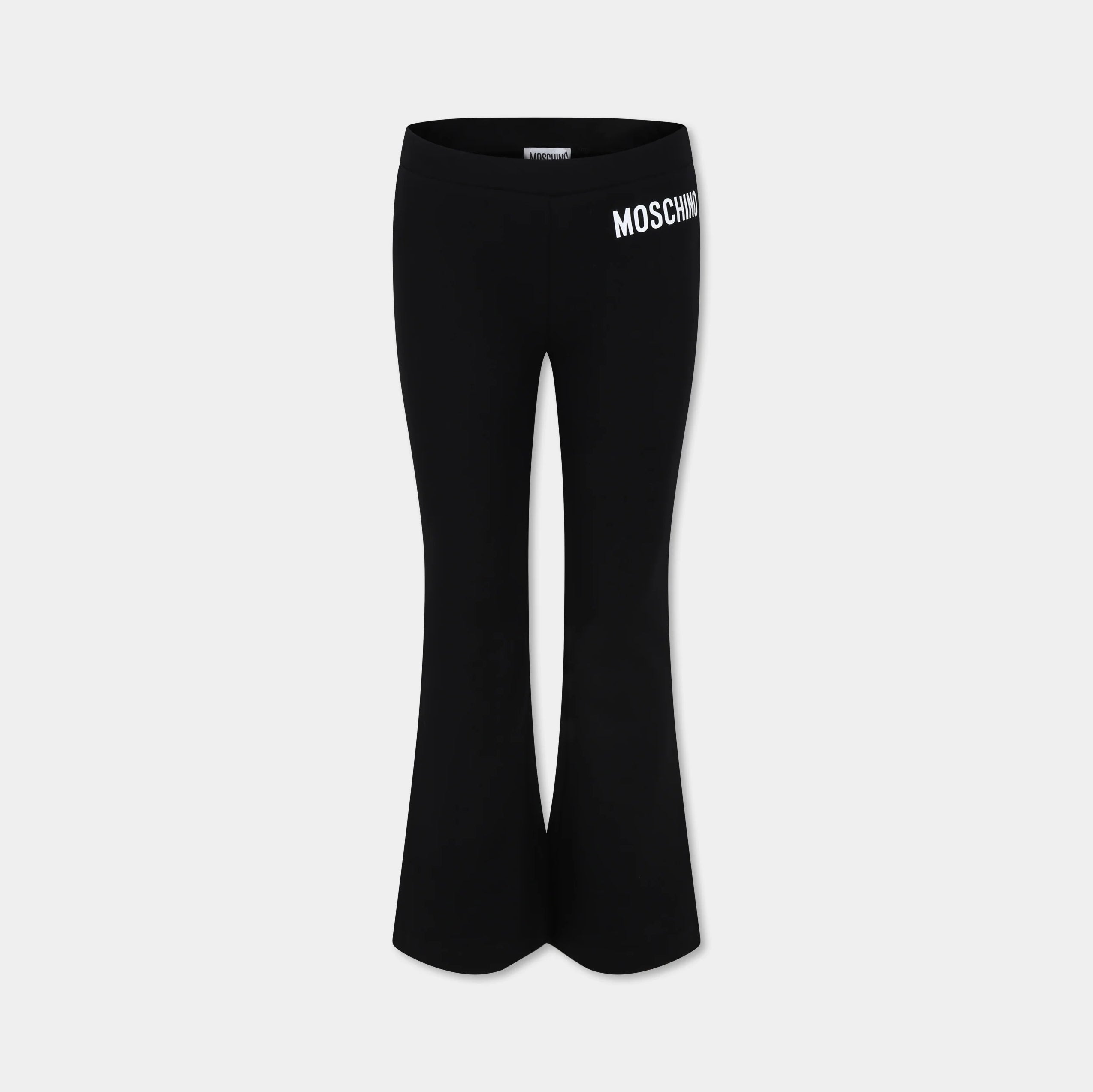 Girls Black Cotton Flared Trousers