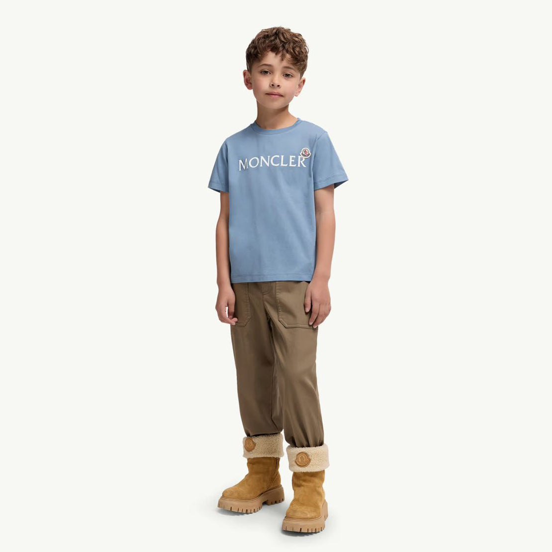 Boys Blue Logo Cotton T-Shirt