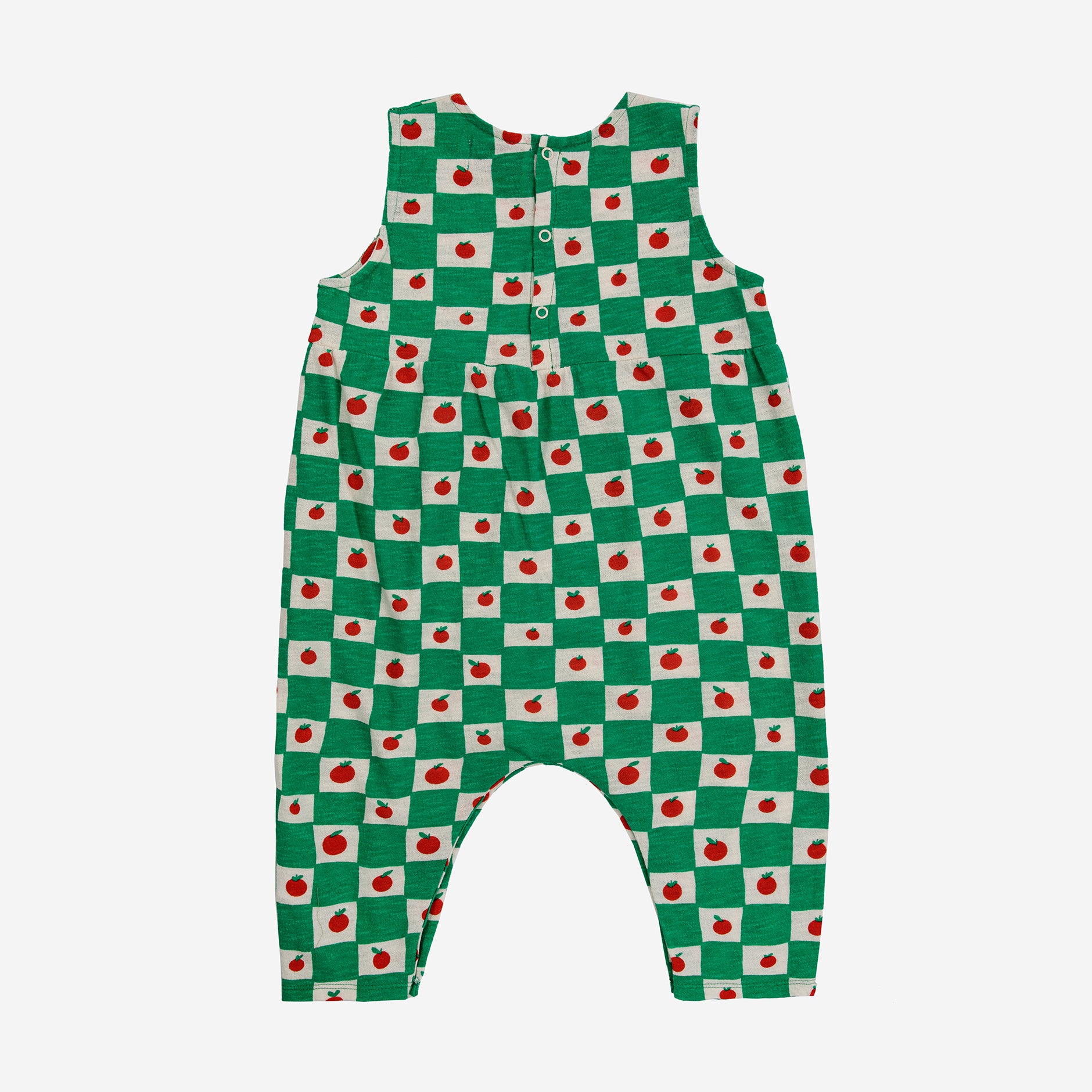 Baby Boys & Girls Green Check Cotton Babysuit