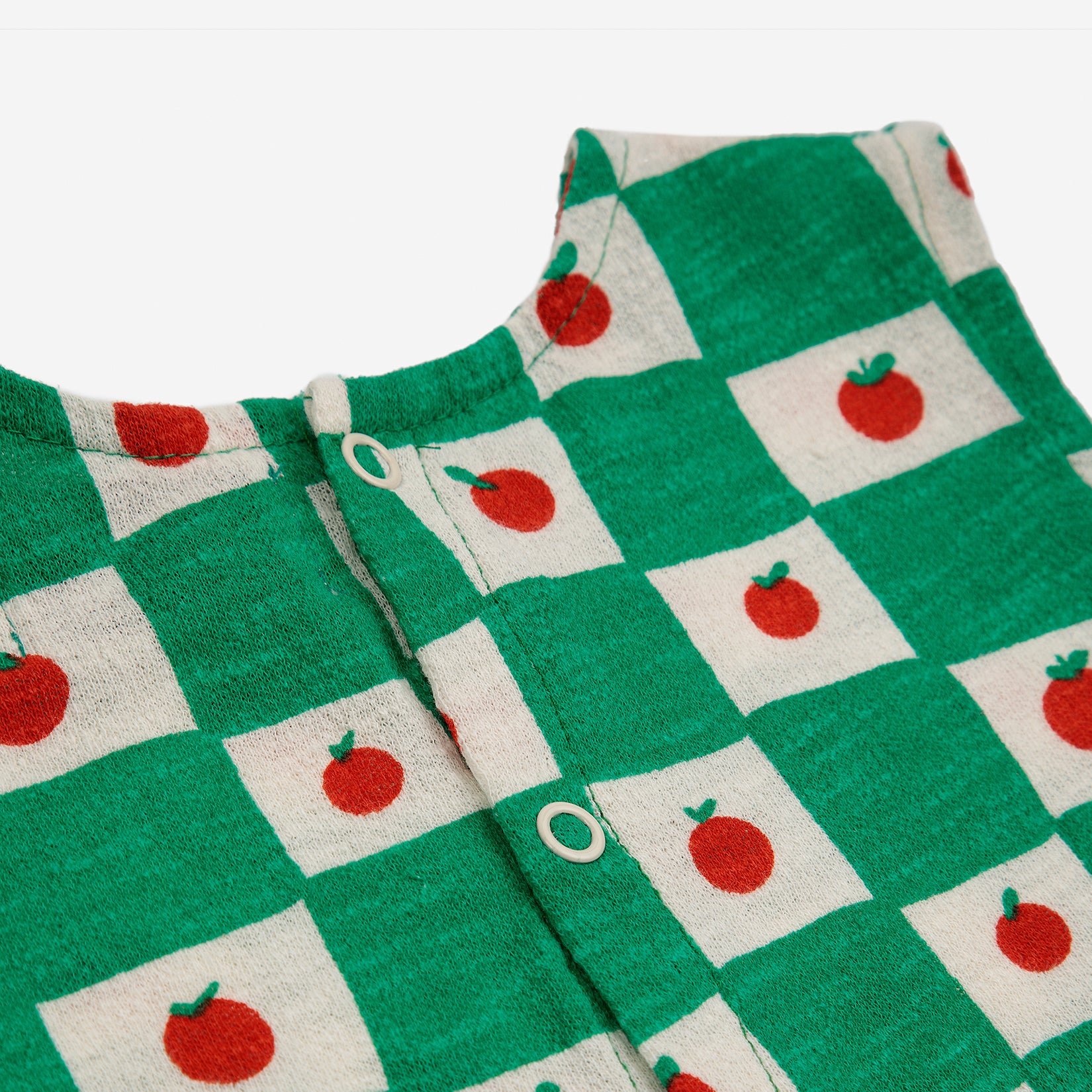 Baby Boys & Girls Green Check Cotton Babysuit