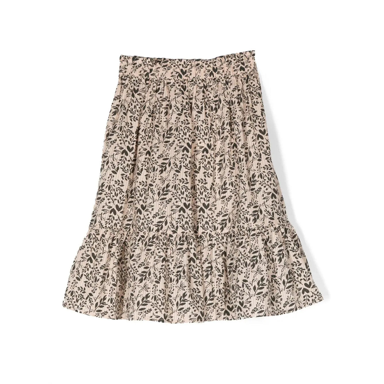 Girls Beige Floral Skirt