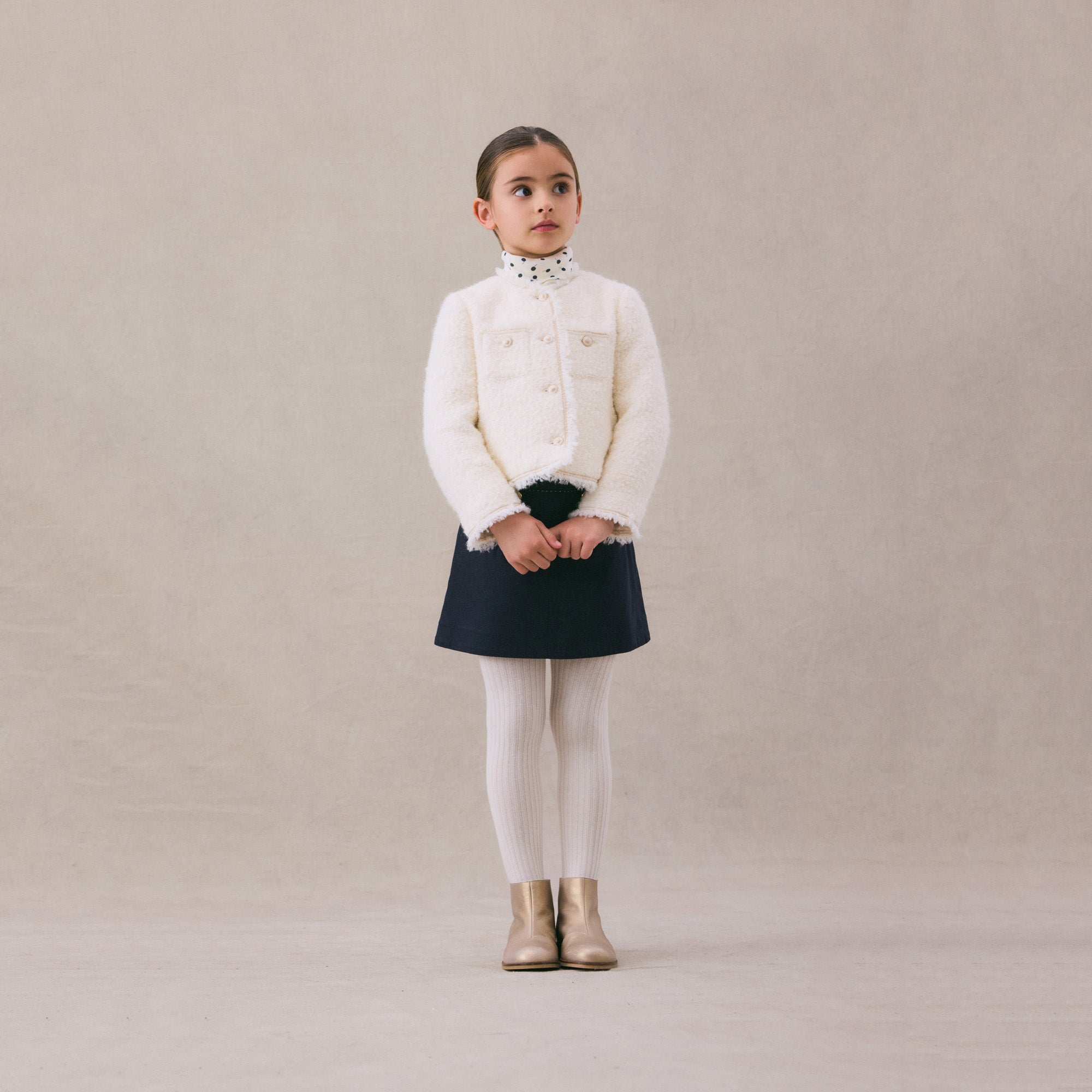 Girls Navy Cotton Skirt