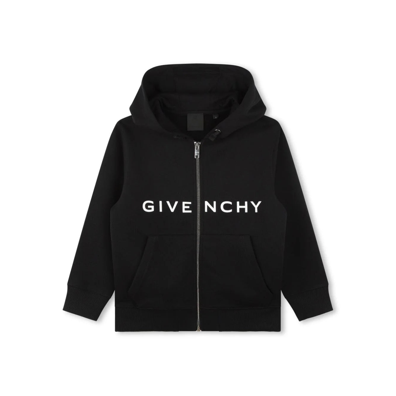 Boys Black Logo Zip-Up Top